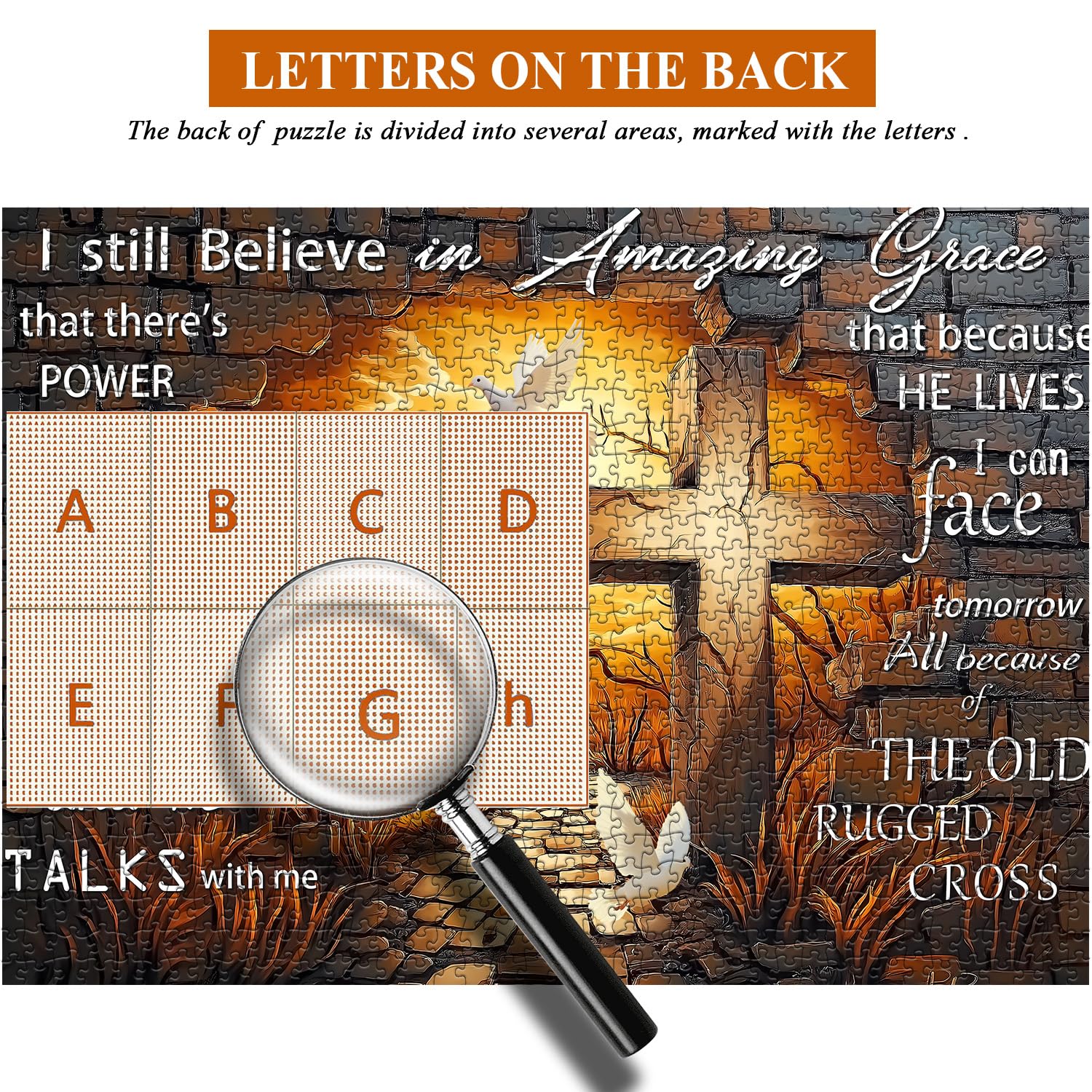 Jesus Cross Jigsaw Puzzles 1000 Pieces, PICKFORU Amazing Grace Cross Jigsaw Puzzle 1000 Pieces, Christian Bible Religious Puzzles for Adults, Bird Catholic Puzzle Christian Faith Inspirational - Image 7
