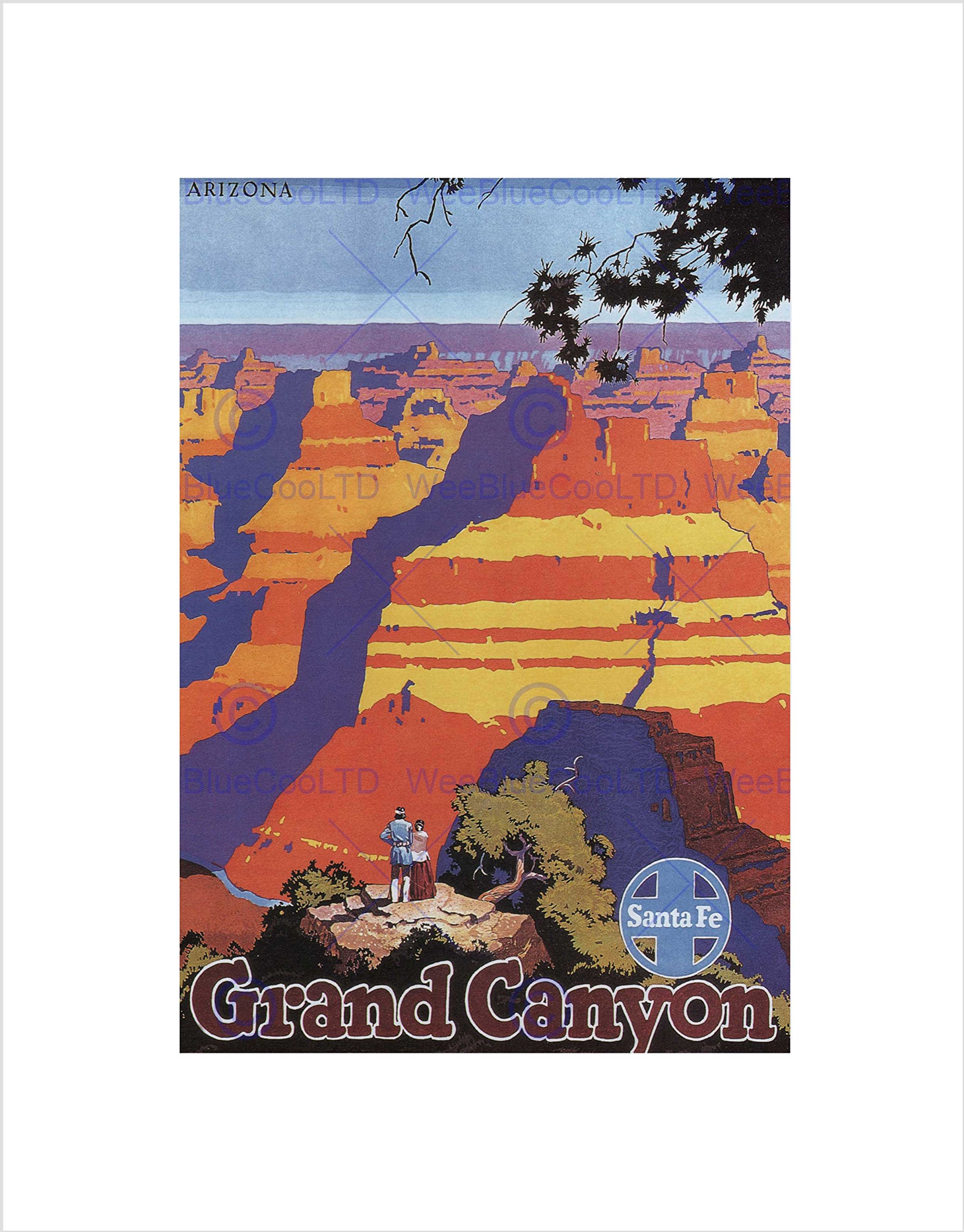 Wee Blue Coo Travel Tourism Grand Canyon Arizona USA Landscape Wall Art Print