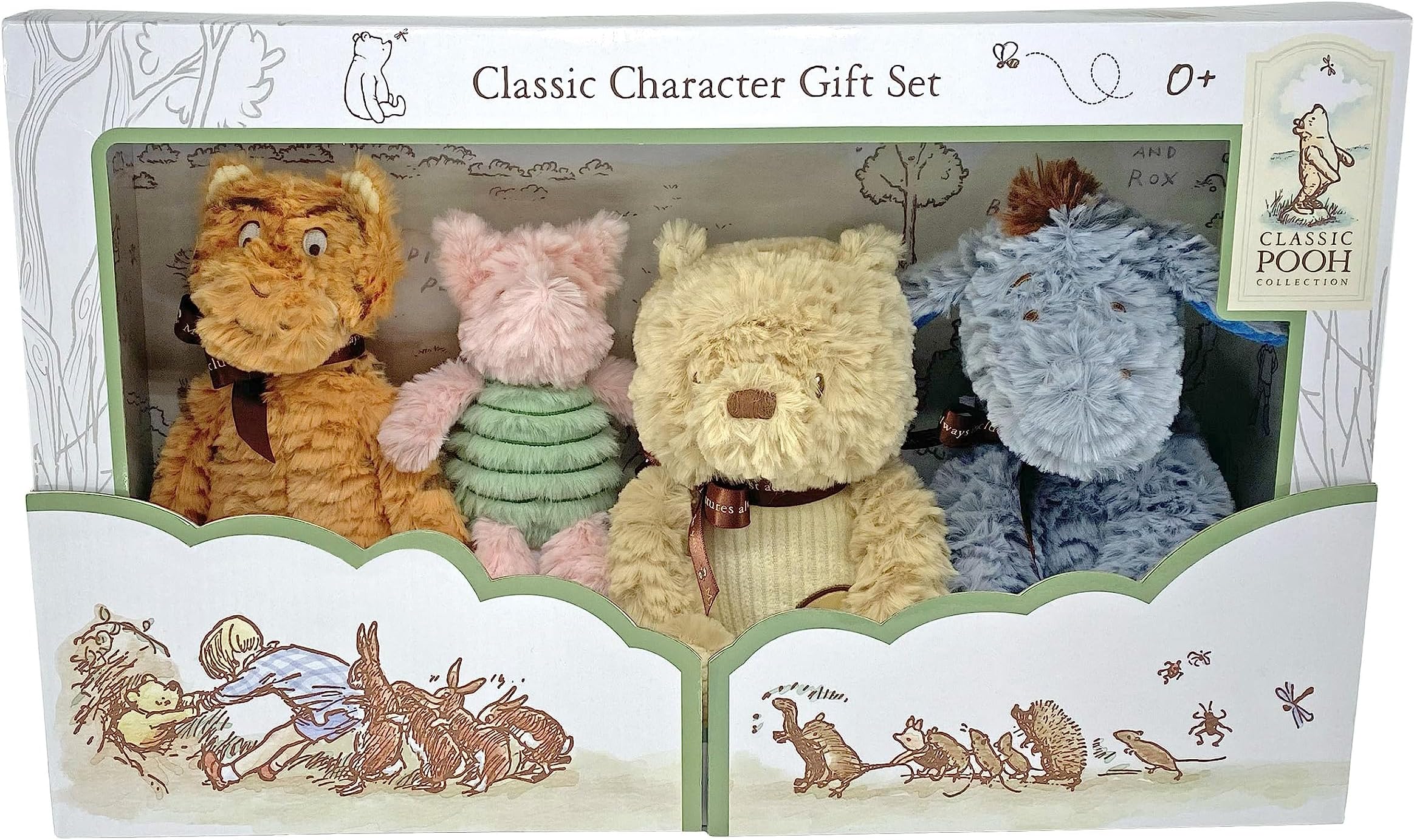 Disney Baby Classic Winnie The Pooh and Friends 4 Piece Plush Collector Set Stuffed Animals