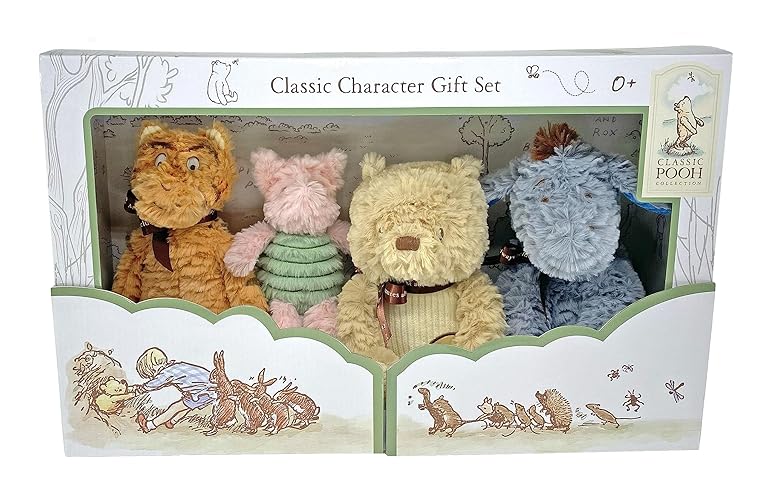 KIDS PREFERRED Disney Baby Classic Winnie The Pooh and Friends 4 Piece Plush Collector Set Stuffed Animals - Collector Set