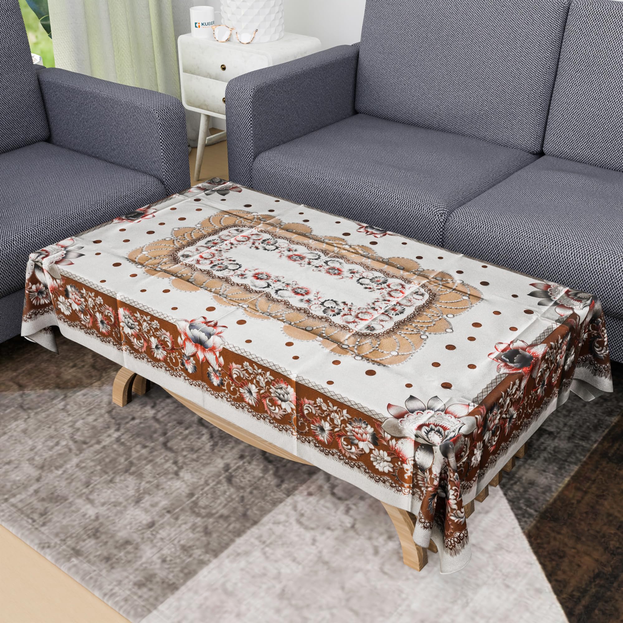 Kuber Industries Center Table Cover | 40x60 Inch | Tea Table Cover | PVC Table Cloth | 4 Seater Kitchen Table Cloth | Tabletop Cover | Decorative Table Cover | Shining Design | Silver (B0D5VFZHY5) Amazon Price History, Amazon Price Tracker