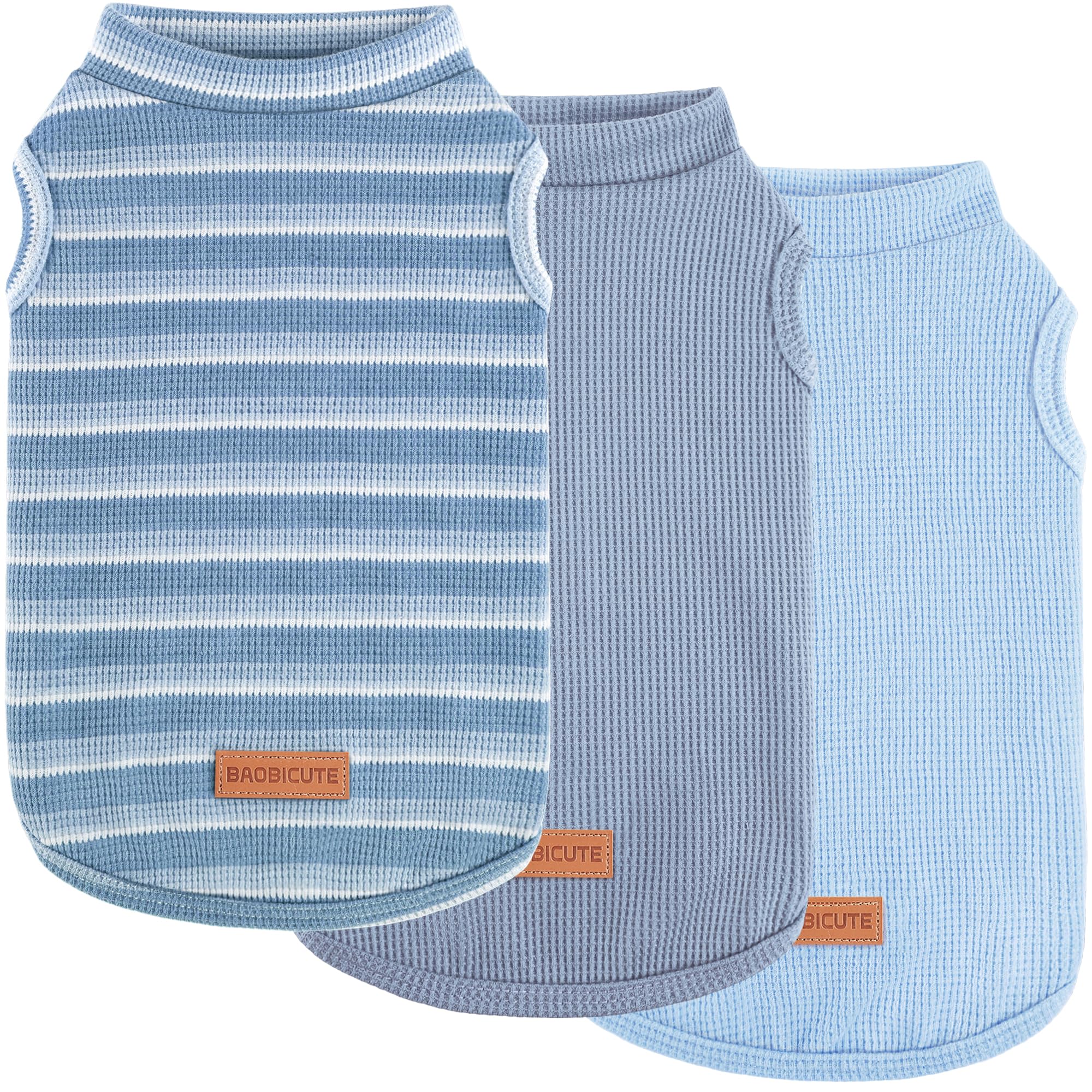 3Pack Dog Shirts Lightweight Waffle Dog Shirt for Small Dogs Sleeveless Dog Shirt for Small Medium Boy Girl Dogs Cozy & Breathable Pet Vest - 1