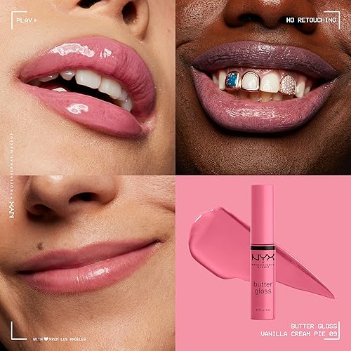 Miniatura 3 de NYX MAQUILLAJE PROFESIONAL Brillo de mantequilla, brillo de labios no pegajoso - Vanilla Cream Pie (Mauve)