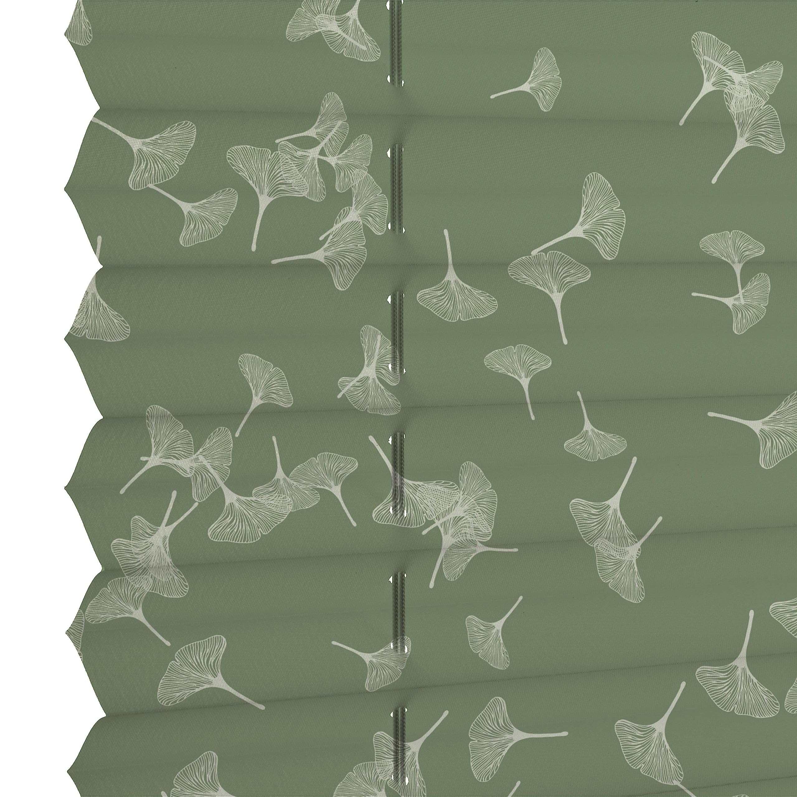 GARDINIA Plissee zum Klemmen, Blickdichtes Faltrollo, Alle Montage-Teile inklusive, Plissee verspannt mit Zwei Bedienschienen, Japandi Ginkgo Jade Green, Grün, 90 x 130 cm