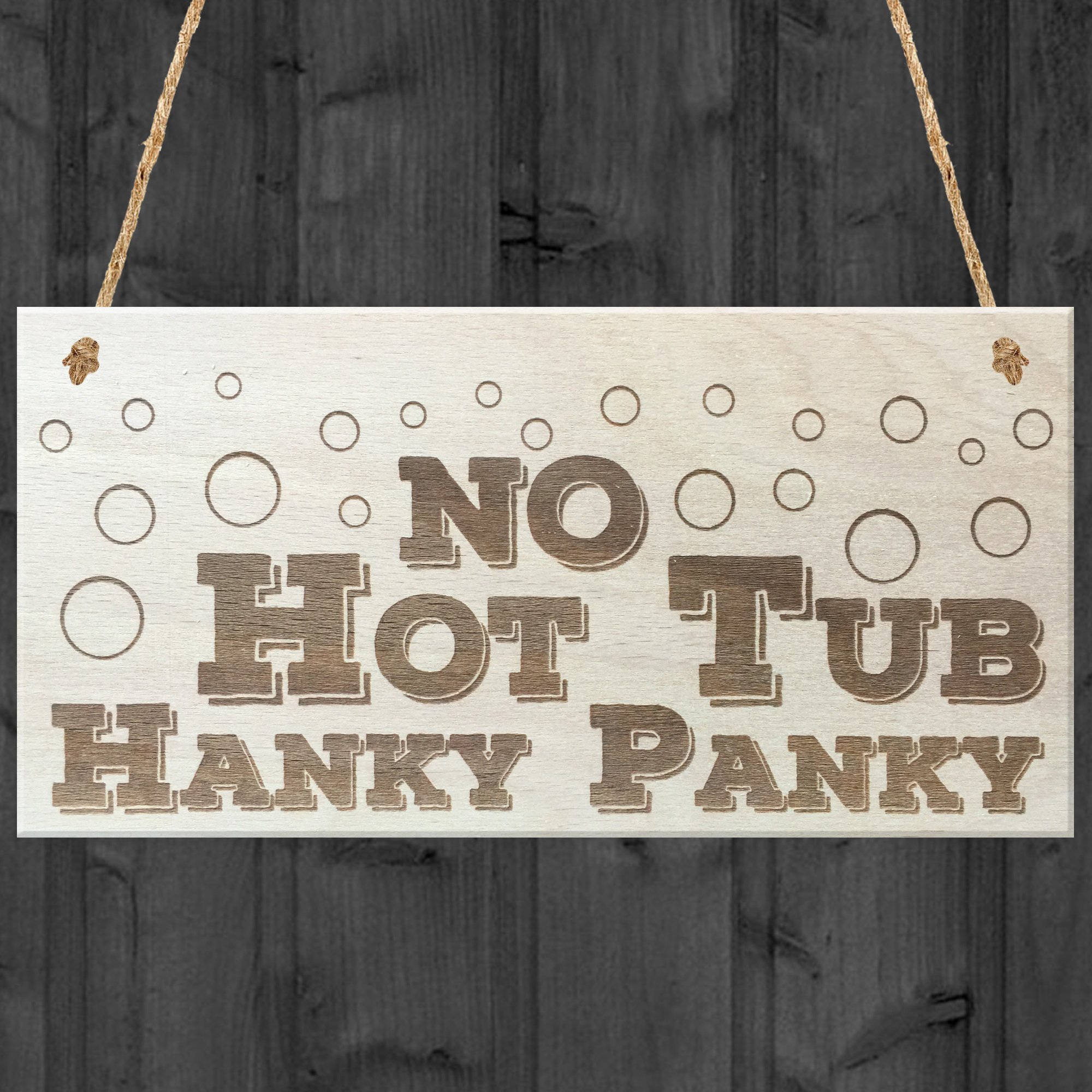 Red Ocean No Hot Tub Hanky Panky Novelty Wooden Hanging Plaque Funny Pool Sign