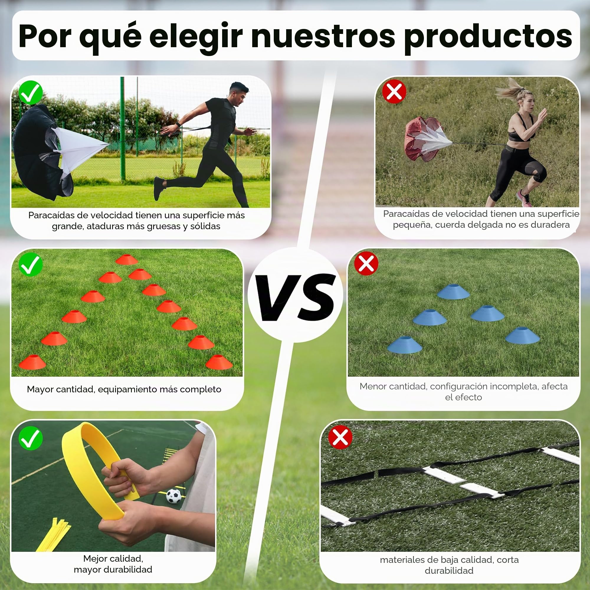 Set de entrenamiento de fútbol y deporte, accesorios de entrenamiento de agilidad, escalera de coordinación de 6 m, 12 conos, obstáculos de velocidad y bolsa de almacenamiento