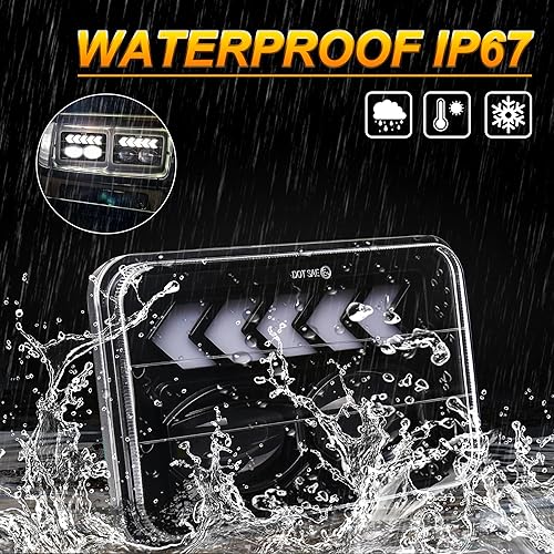 Miniatura 5 de 4 faros delanteros LED DOT de 4 x 6 con intermitentes secuenciales, reemplazo rectangular H4651 H4652 H4656 H4666 H6545 compatible con Peterbilt