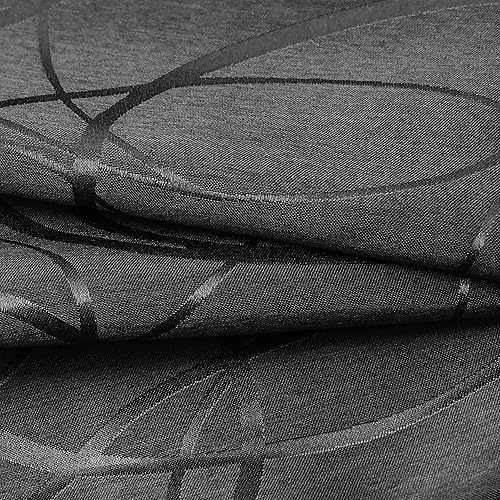 Miniatura 6 de Juego de 2 fundas de cojín cuadradas ligeras con anillos geométricos para decoración del hogar para sofá, cama, silla, 16 x 16 pulgadas, color negro