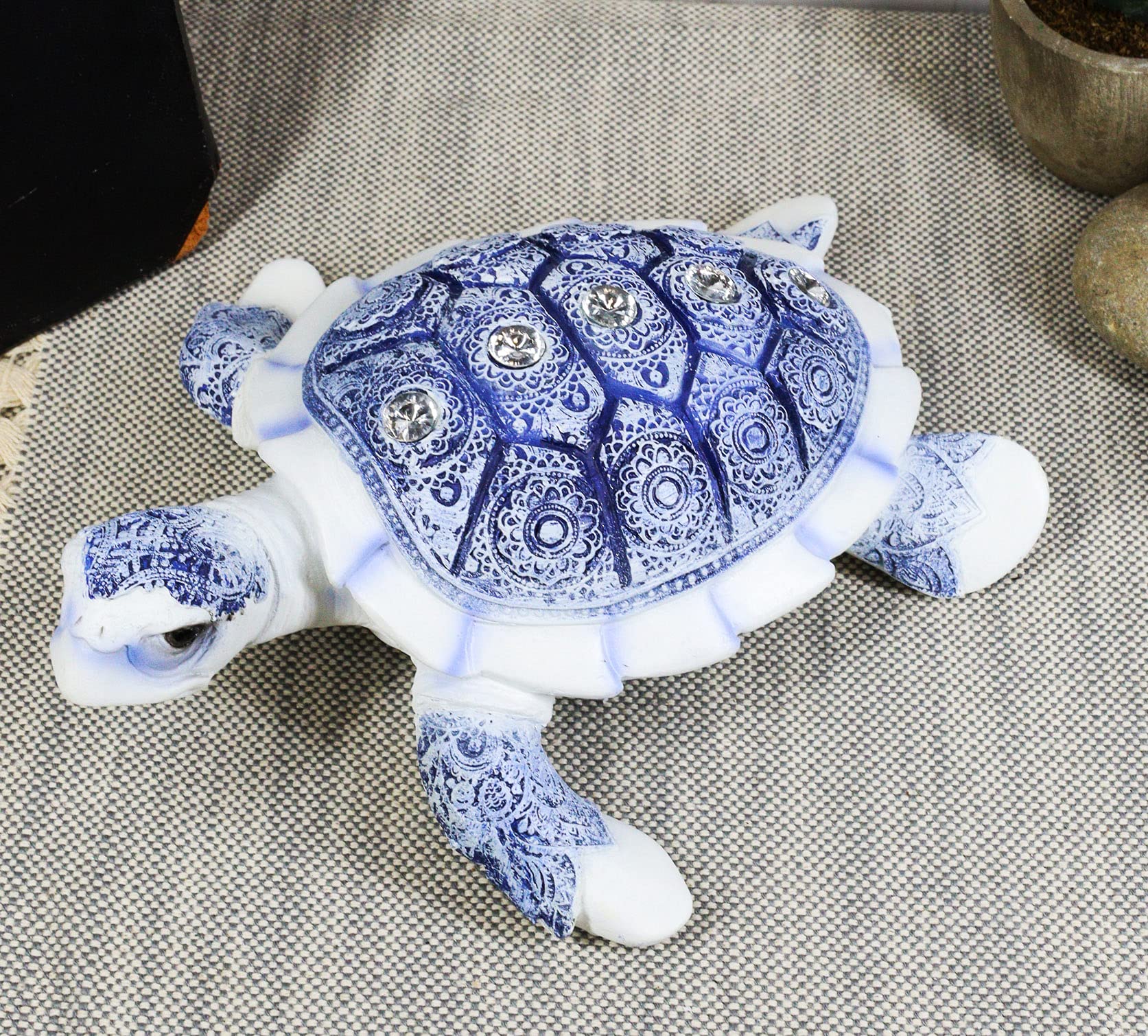 Amazon.co.jp: Ebros Ming Style テラコッタ ブルー&ホワイト 風水