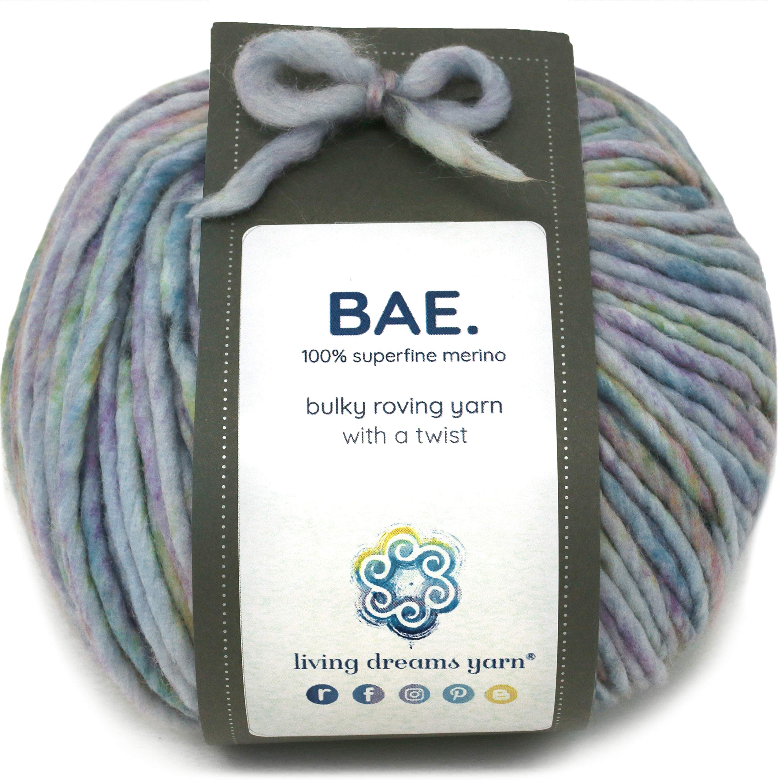 Living Dreams YarnBAE . Cuddly, Strong & Super Soft for Next to Skin Winter Knits. 100% Extrafine Merino Bulky Roving Going Steady