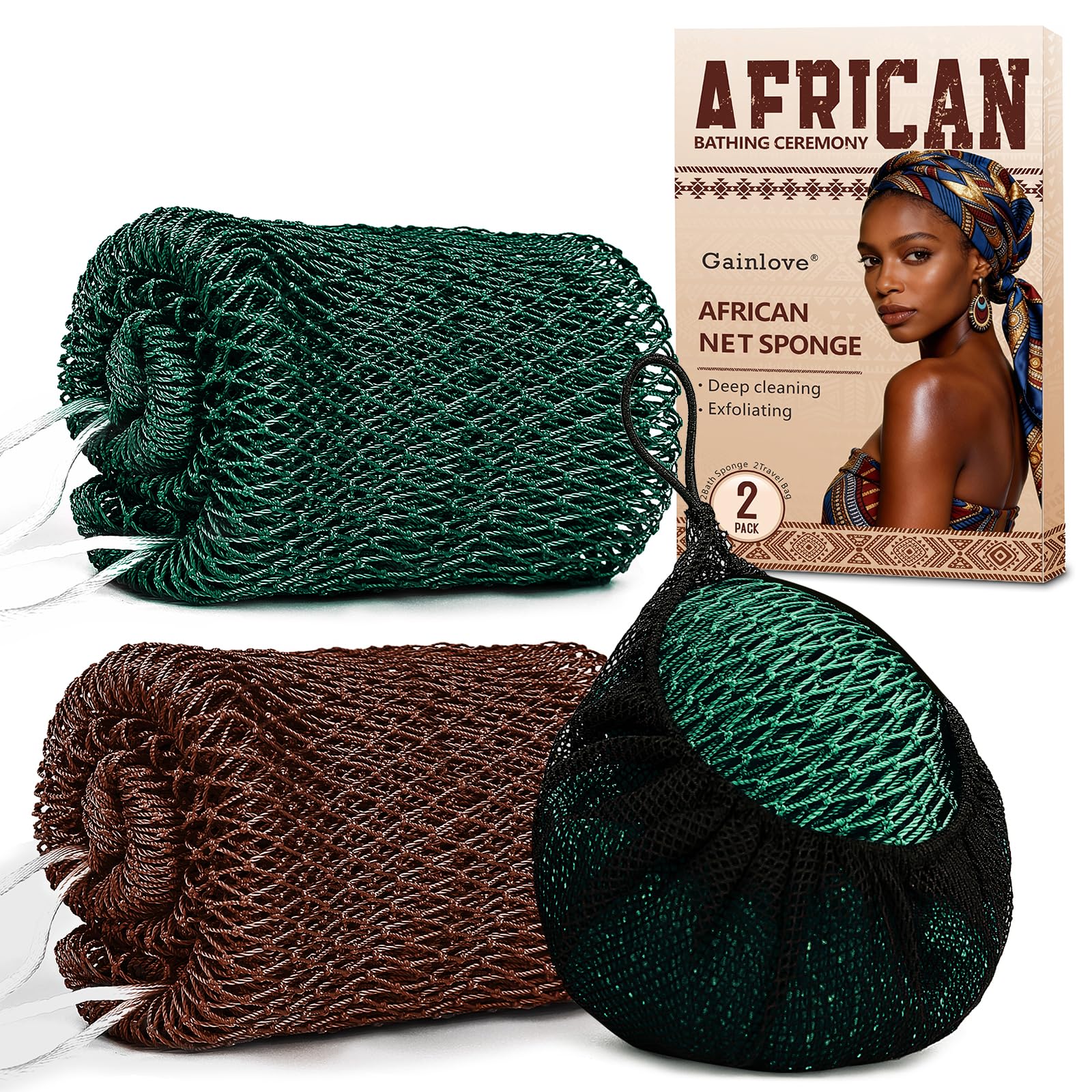 African Net Sponge - Exfoliating Body Scrubber -18 African Net Sponge - Exfoliating Body Scrubber -18