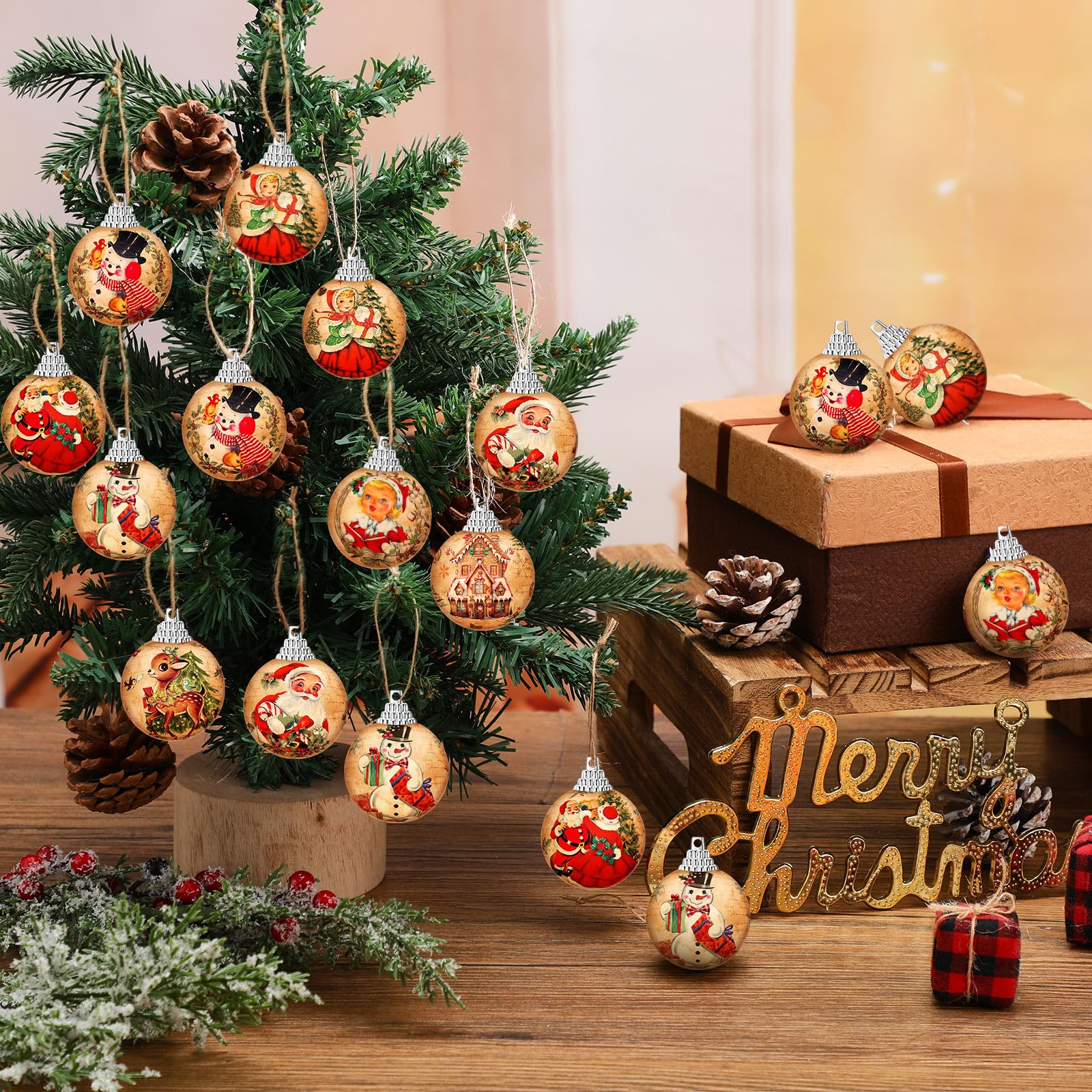 Amazon.com: Outus 16 Pcs Christmas Tree Ball Ornaments Vintage