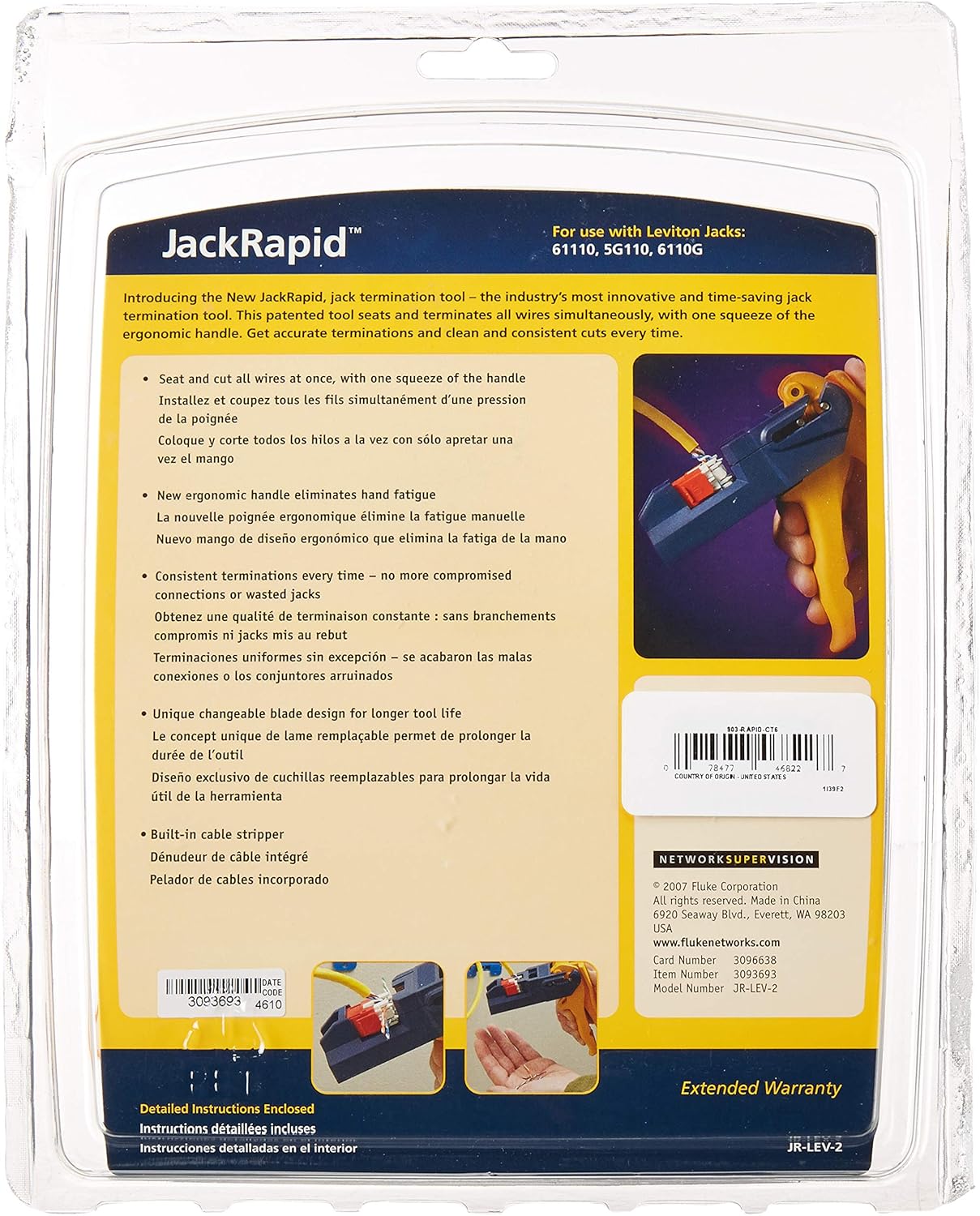 🔥 Cashback up to 70% Leviton 61110-JW6 eXtreme 6+ QuickPort Connector, Cat 6, White, 150-Pack, Kitted with Jack Rapid Tool