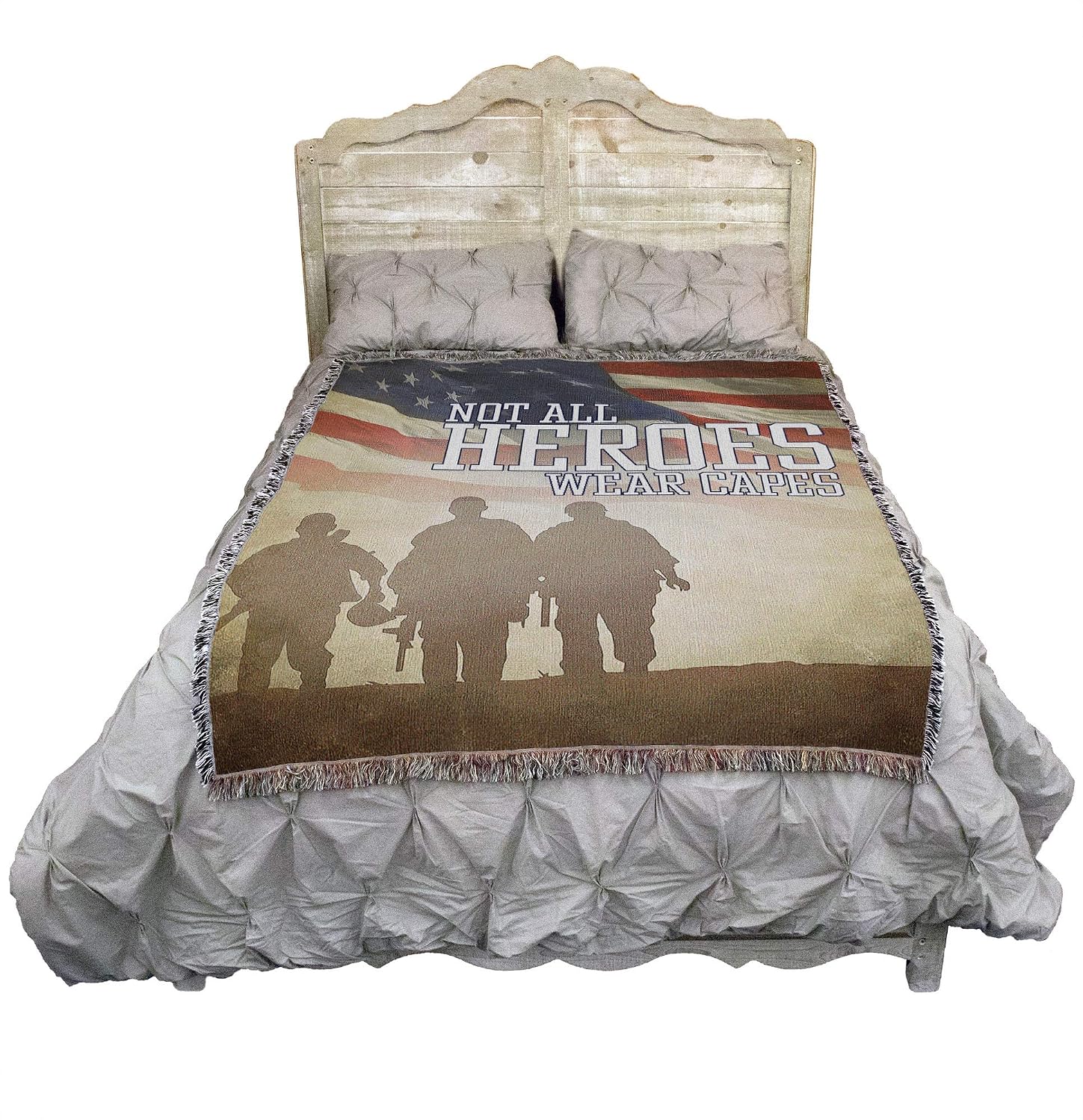 Pure Country Weavers Not All Heroes Wear Capes Blanket - Gift Military Tapestry Throw Woven from Cotton - Made in the USA (72x54)