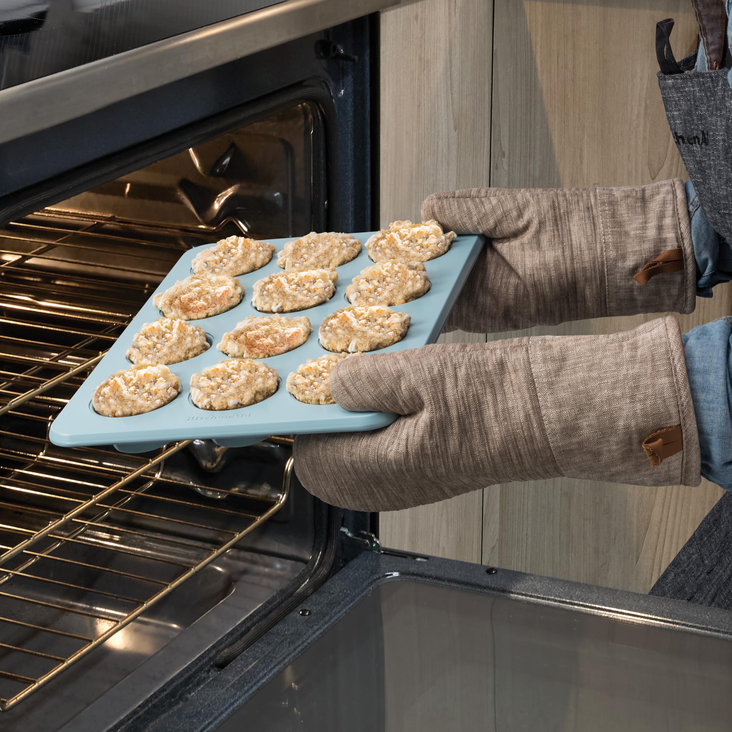KitchenAid Muffinform für 12 Muffins, antihaftbeschichtet, aluminisiertes Stahl, Mineralwasser