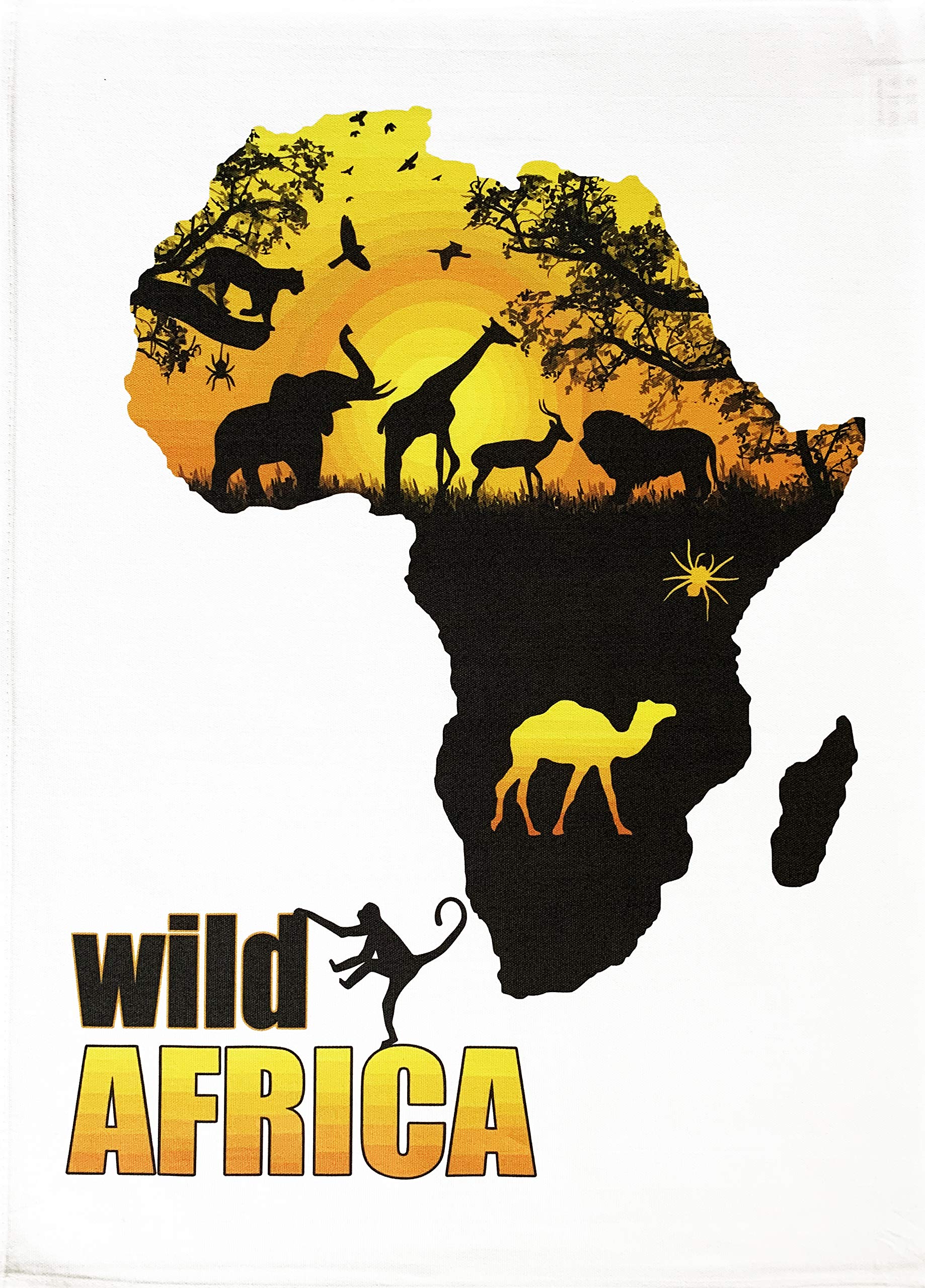 Half a Donkey Wild Africa Colourful Large Cotton Tea Towel