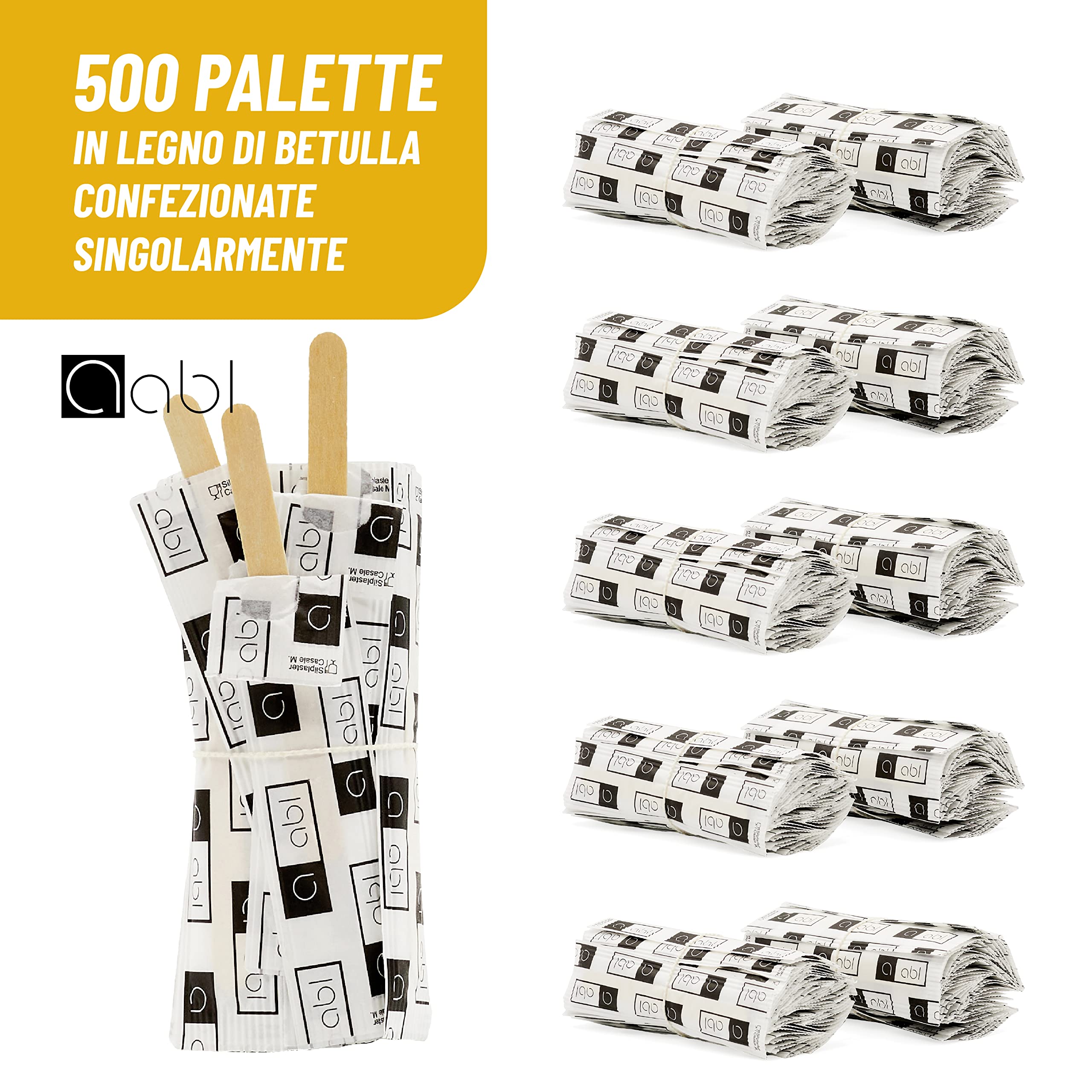 Palette in Legno per Caffè e Bevande 500 Pezzi Monouso Made in Italy