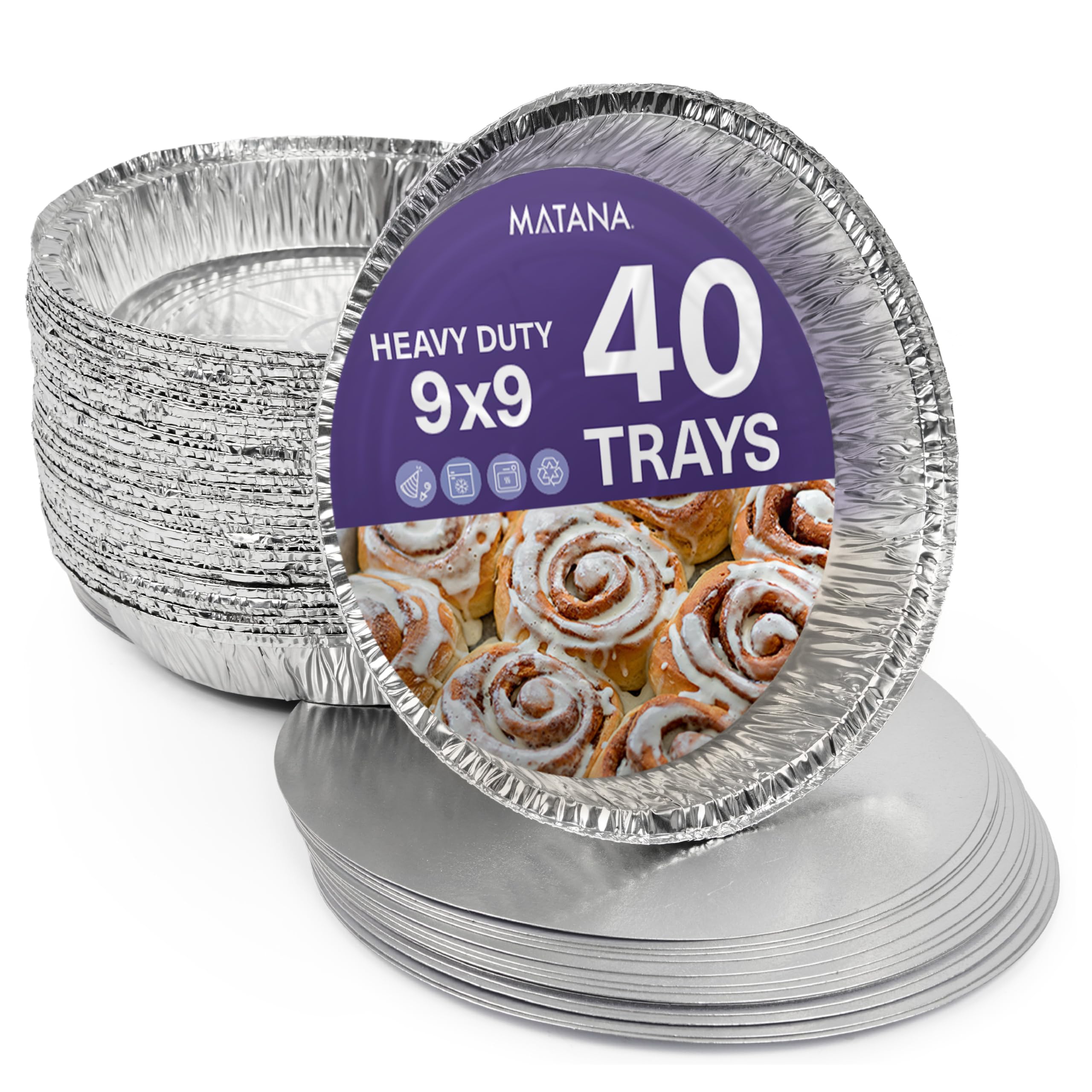 Amazon.com: MATANA 40 Pack 9 Inch Round Aluminum Foil Pie Pans