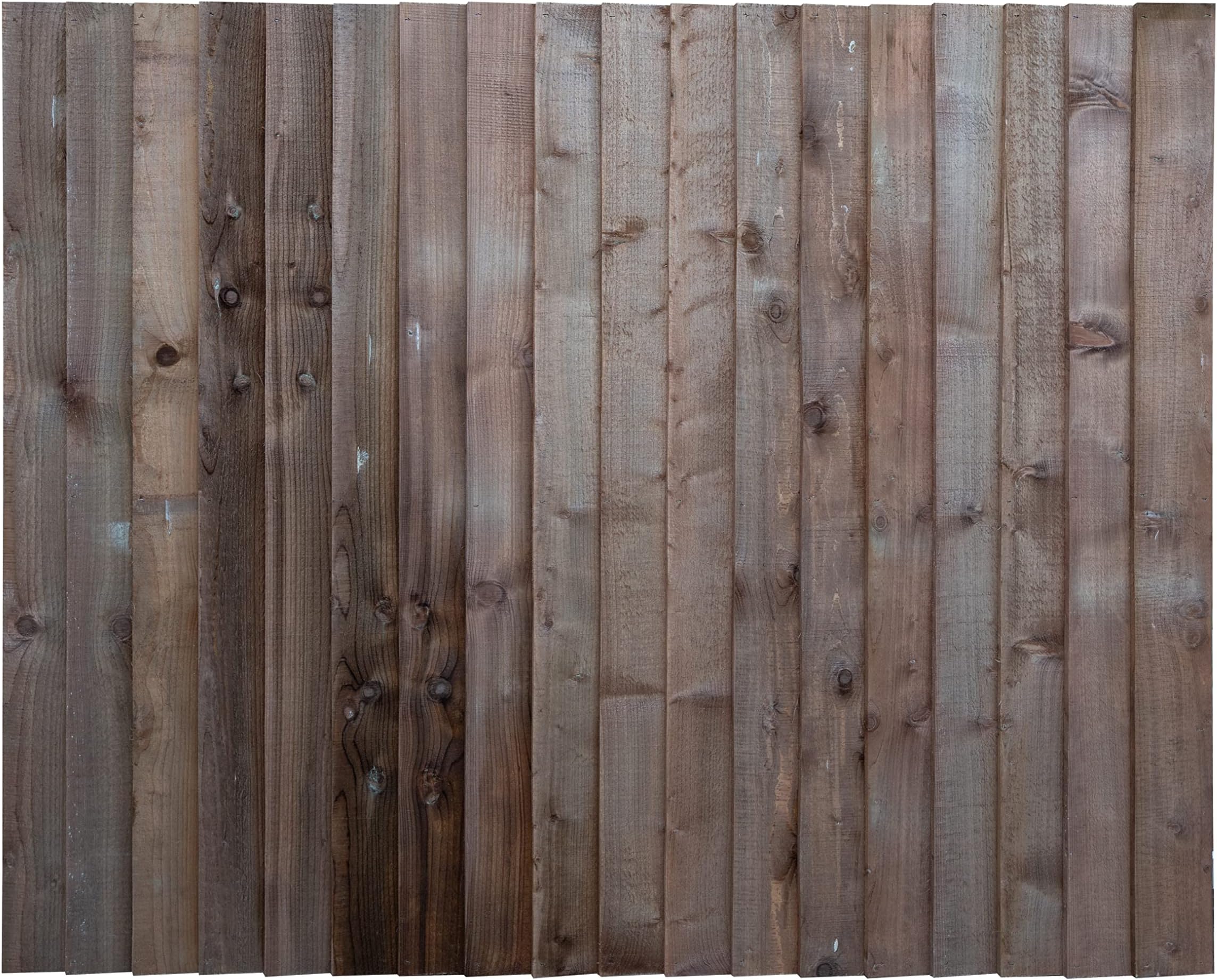 Premium Closeboard Fence Panel - Heavy Duty Vertical Feather Edge Fence Panels (Height 5ft (151.5cm) with Capping - Brown)