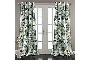 Serene Interplay: Navy Blue and Yellow Curtains