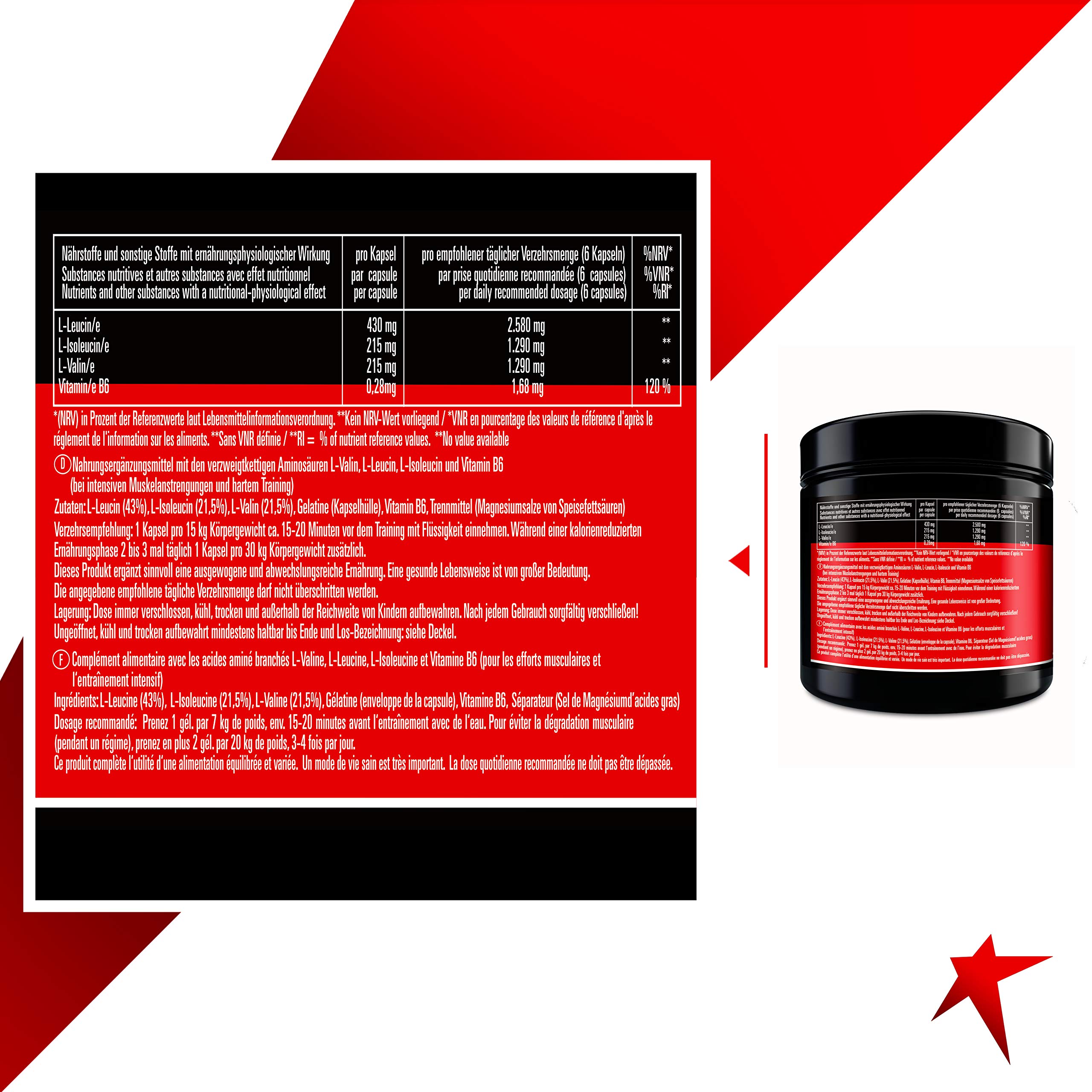 AMINOSÄUREN MUSCLE PACK | 300 Kapseln BCAA CAPS und 300 Kapseln PERFECT MASS CAPS hochdosiert | Der beste Aminosäuren Komplex zur Versorgung kurz vor und direkt nach dem Training | MADE IN GERMANY
