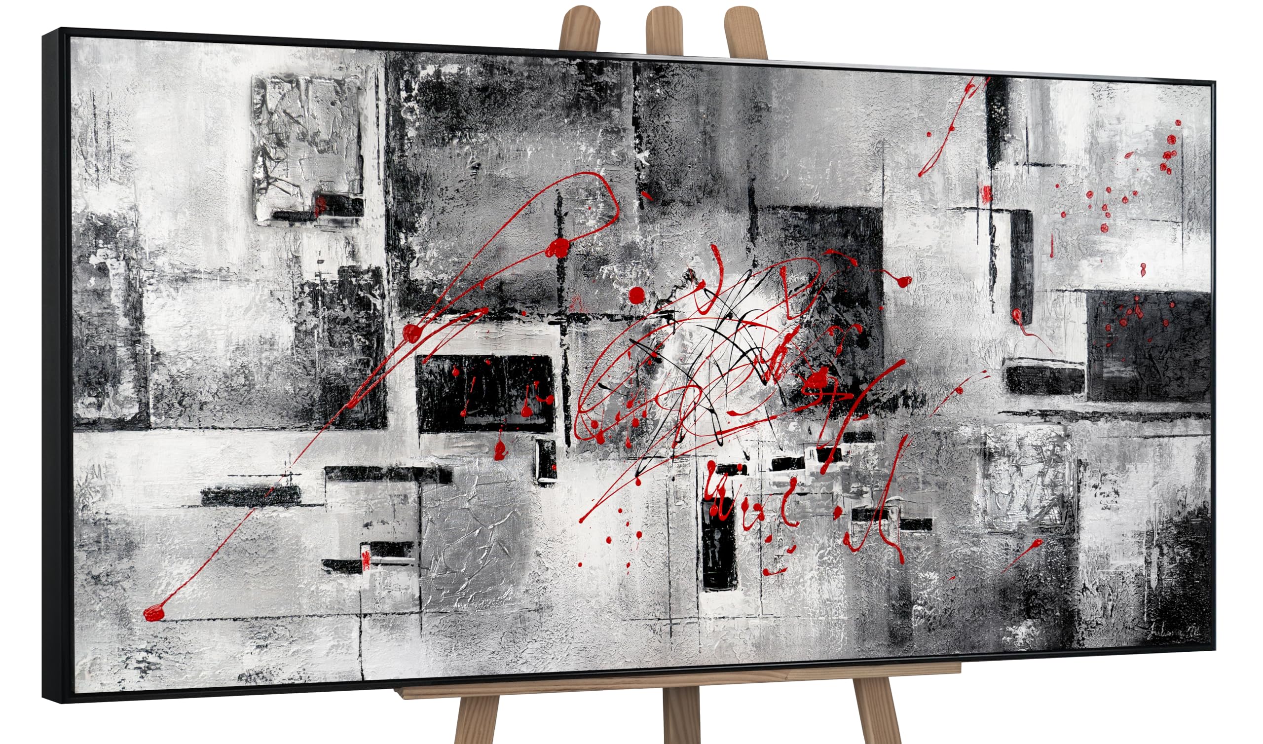 YS Quadri soggiorno dipinti a mano Coraggio | Quadri moderni su tela per l'interno Art | moderni su tela incorniciato con cornice 100x50 cm