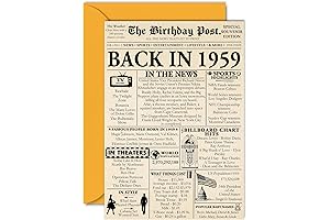 Back in 1959 Birthday Card for Her Him Newspaper Style