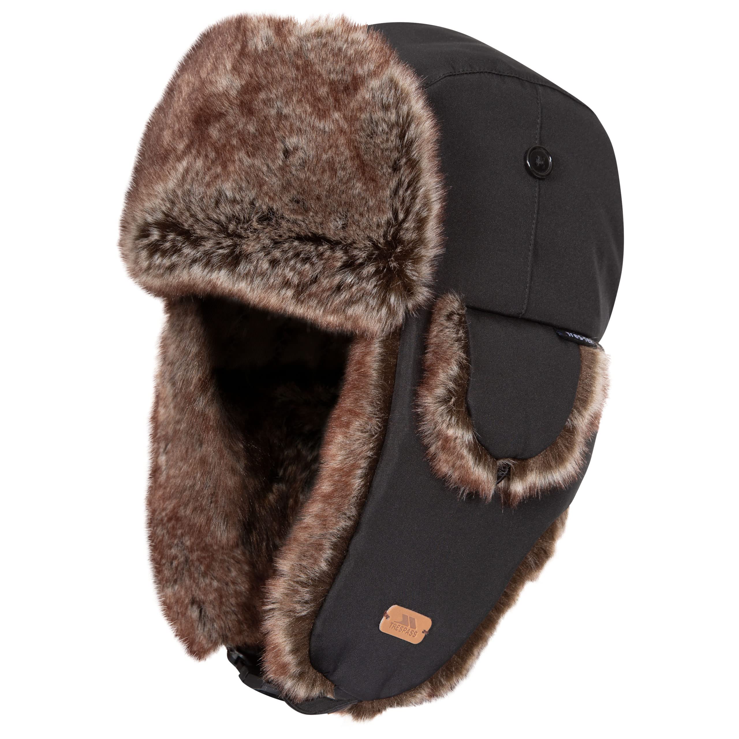 Unisex Hat Dapper - Adults Trapper Hat with Ear Flaps Ear Muffs, Water Repellent Fabric, Trooper Hat with Faux Fur, Winter Men Ladies Warm Hat