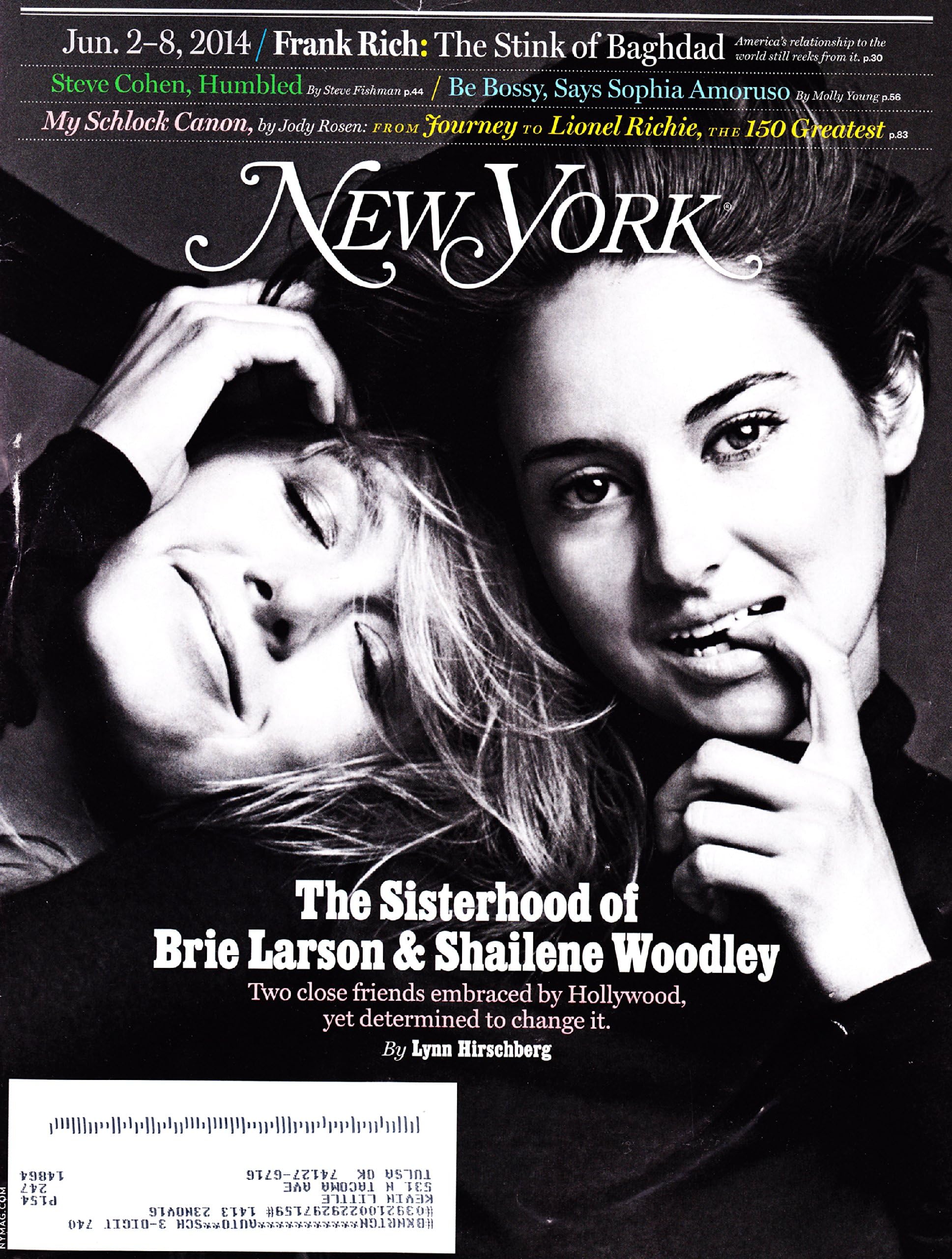 Brie Larson and Shailene Woodley, Marc Maron, Sophia Amoruso - June 2-8, 2014 New York Magazine