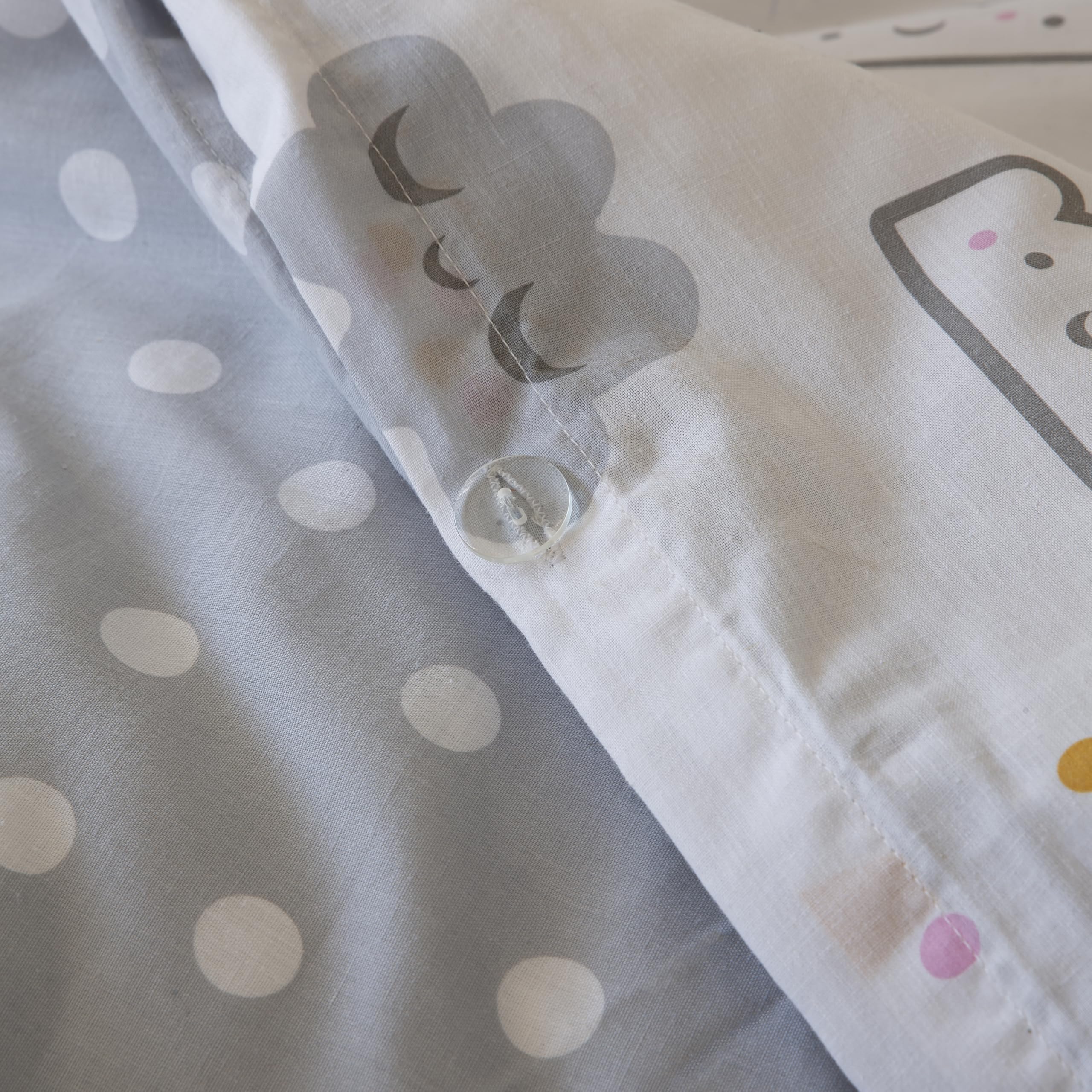 COTTON ARTean Funda nordica Infantil/Juvenil 50% ALGODÓN - 50% POLIÉSTER Diver Gris Y Mostaza Reversible Cama de 90 Incluye Funda nórdica 150x220 + 1 Funda de Almohada Cierre con Botones