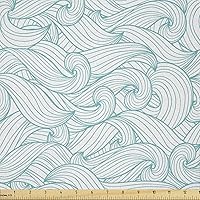 Vista 39 de Ambesonne The Yard, tela marfil de pétalos victorianos medievales barrocos de tonos suaves, patrón de primavera, tela de microfibra para artes