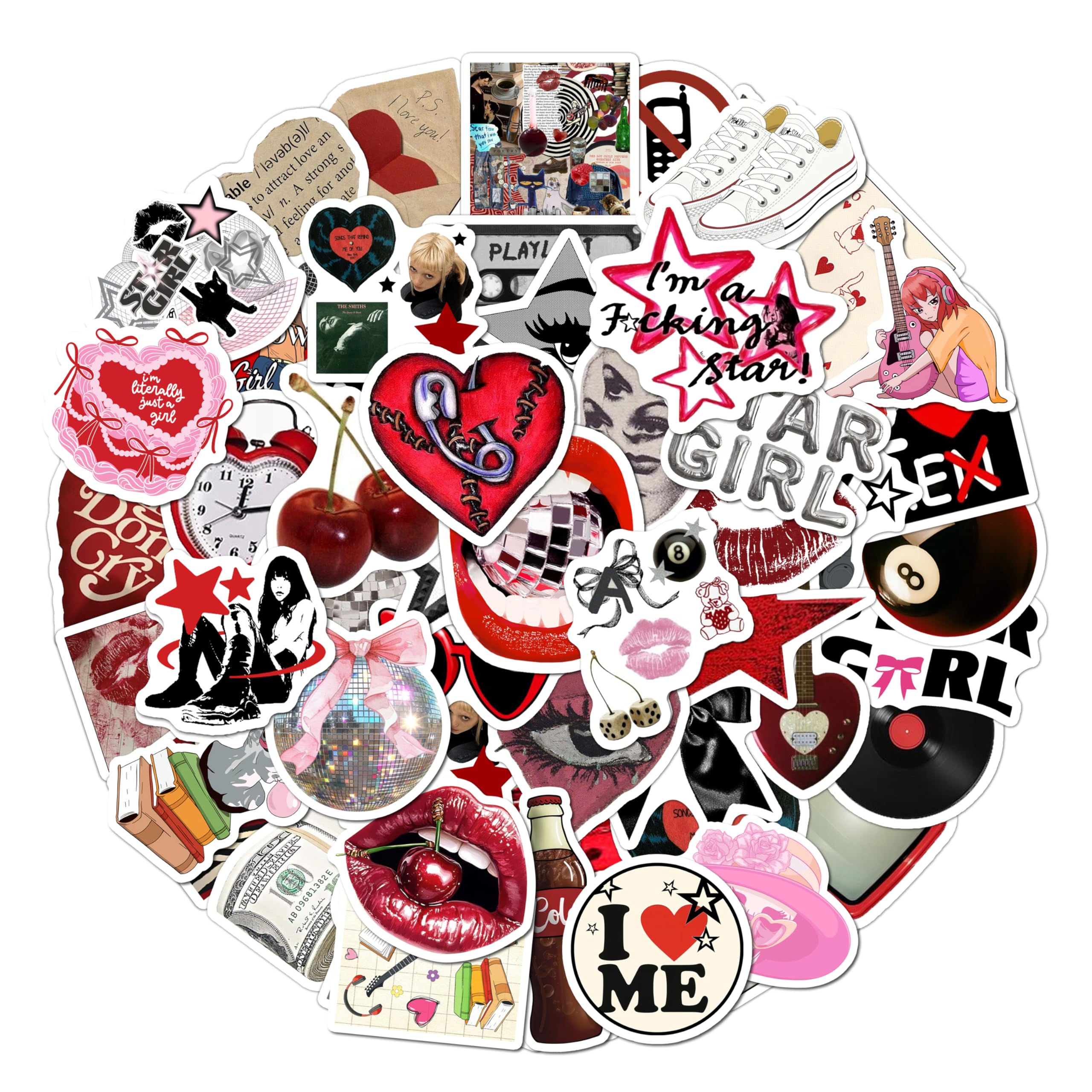 BEATRI Aesthetic Downtown Girls Stickers 50Pcs Vinyl Waterproof Trendy Y2K