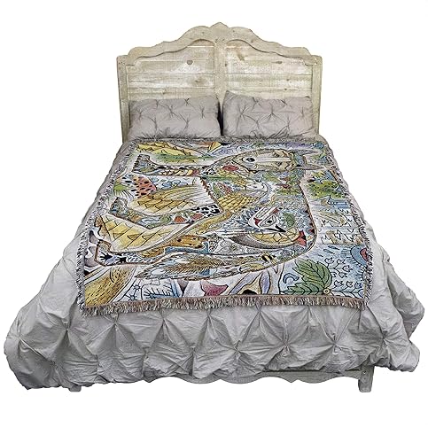 Miniatura 2 de Pure Country Weavers Sue Coccia - Manta de pie de lobo, tótem de espíritus de animales, manta tejida de algodón, hecha en los Estados Unidos (72 x