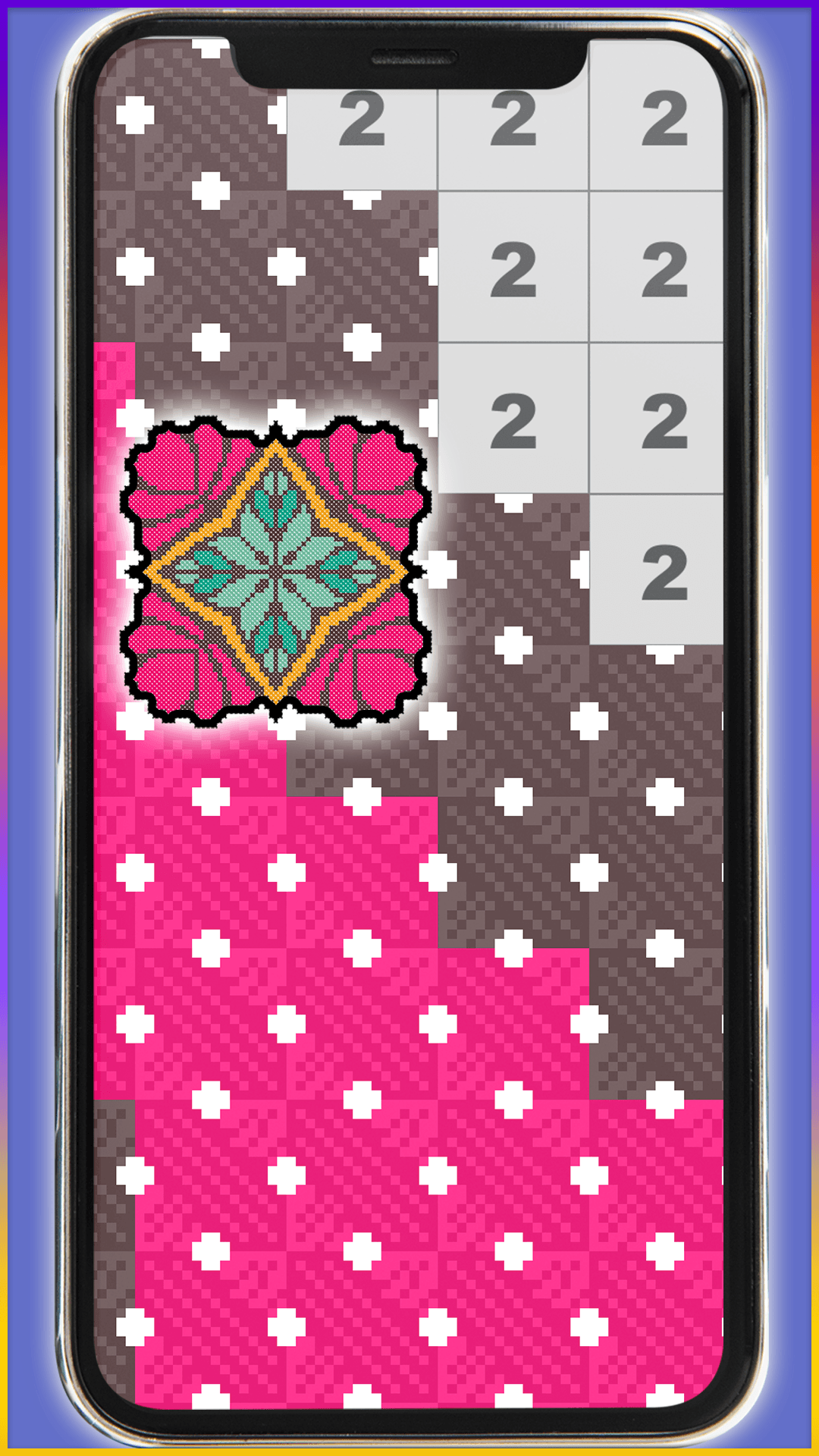 Mandala Cross Stitch - Pixel Art, Paint by Number, Sandbox