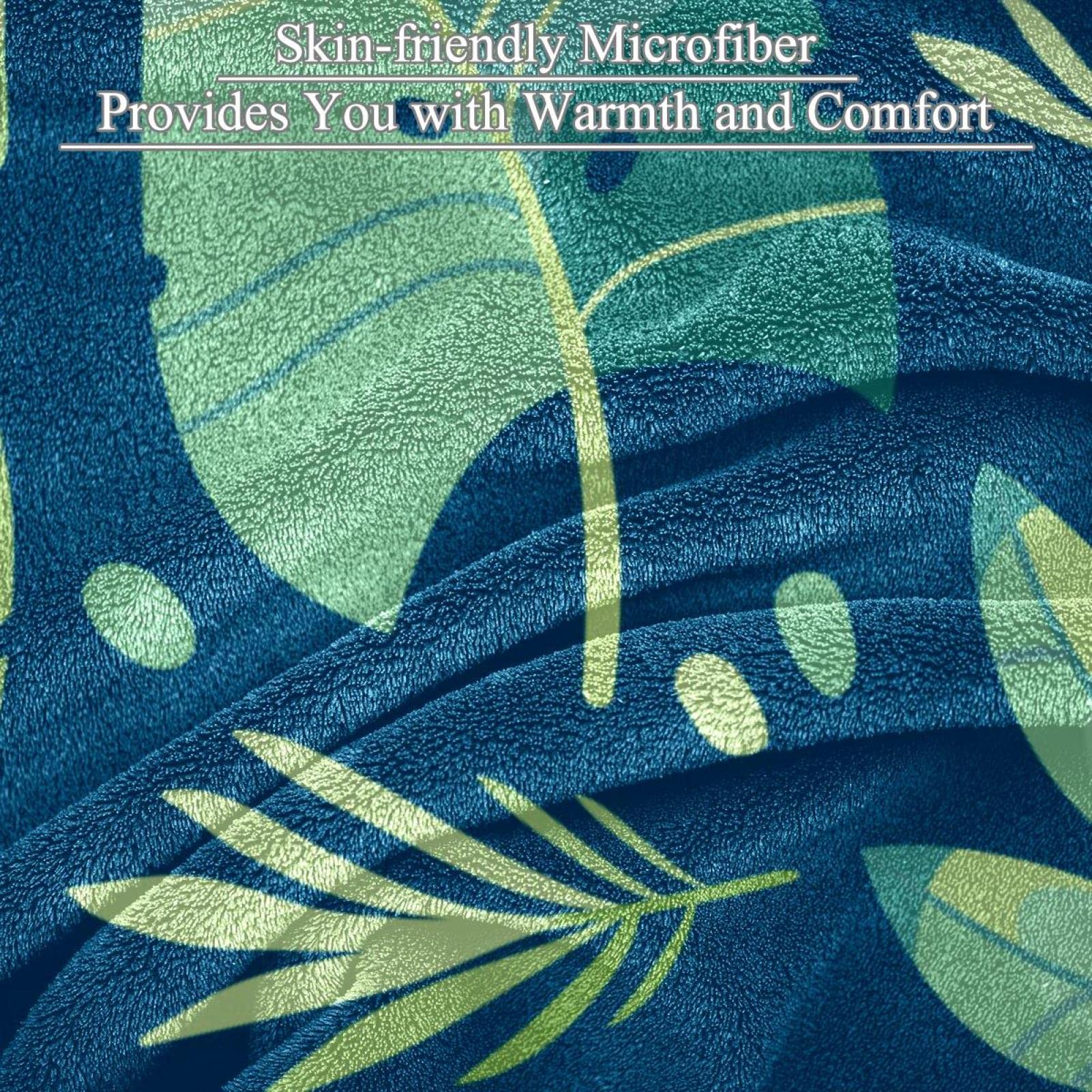 YINGD Coperta in pile con motivo a buffet, motivo animale, sherpa, per divano, letto, divano, divertente, pigro, bradipo tropicale, stampa floreale, 200 cm x 150 cm