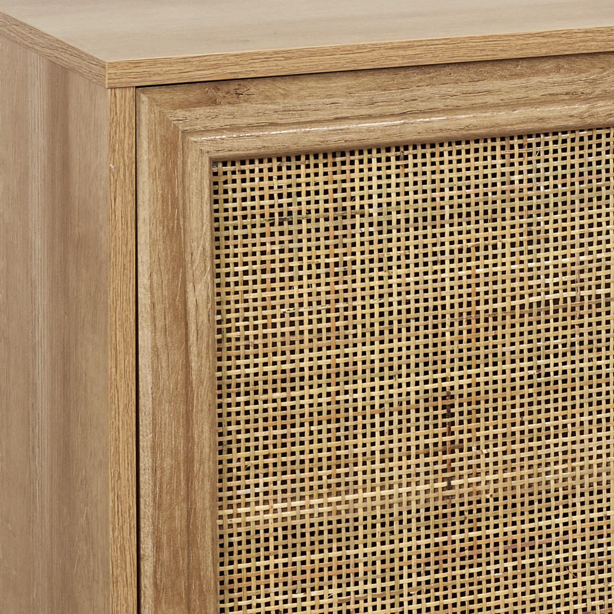 HOME DECO FACTORY - HD7454 Aparador 3 Puertas de Madera - Estilo Bali - Almacenamiento Elegante para Salón o Comedor - para tu Hogar - Acabado Beige Oro Crema | Aparador de madera de 3 puertas estilo Bali - Mueble de almacenamiento resistente para sala de