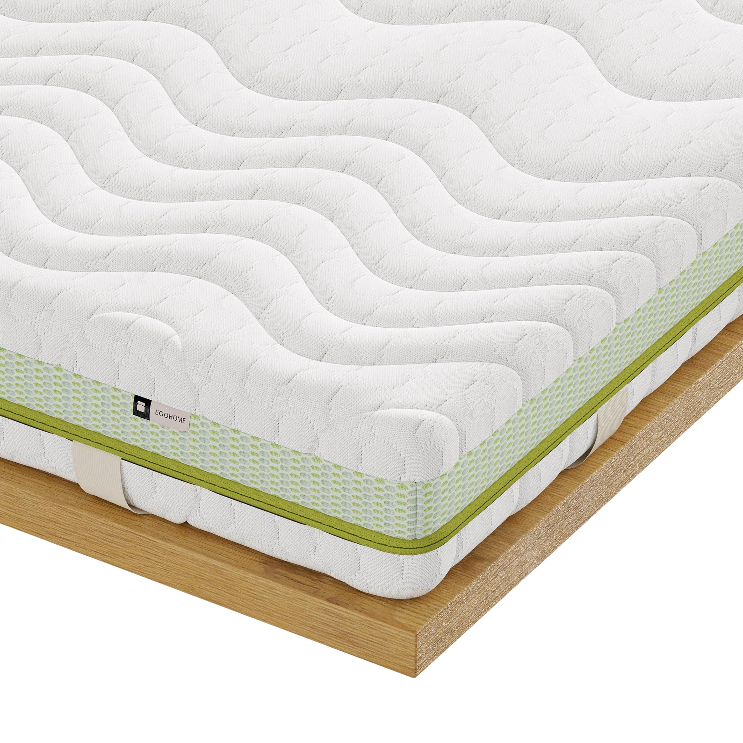EGOHOME Mattress Topper 90 x 190 cm, 7 cm Height Mattress Topper with Comfort Foam Core for Box Spring Bed, Caravan, Sofa Bed, Premium Comfort Topper, 3D Mesh Cover, Washable, Oeko-Tex