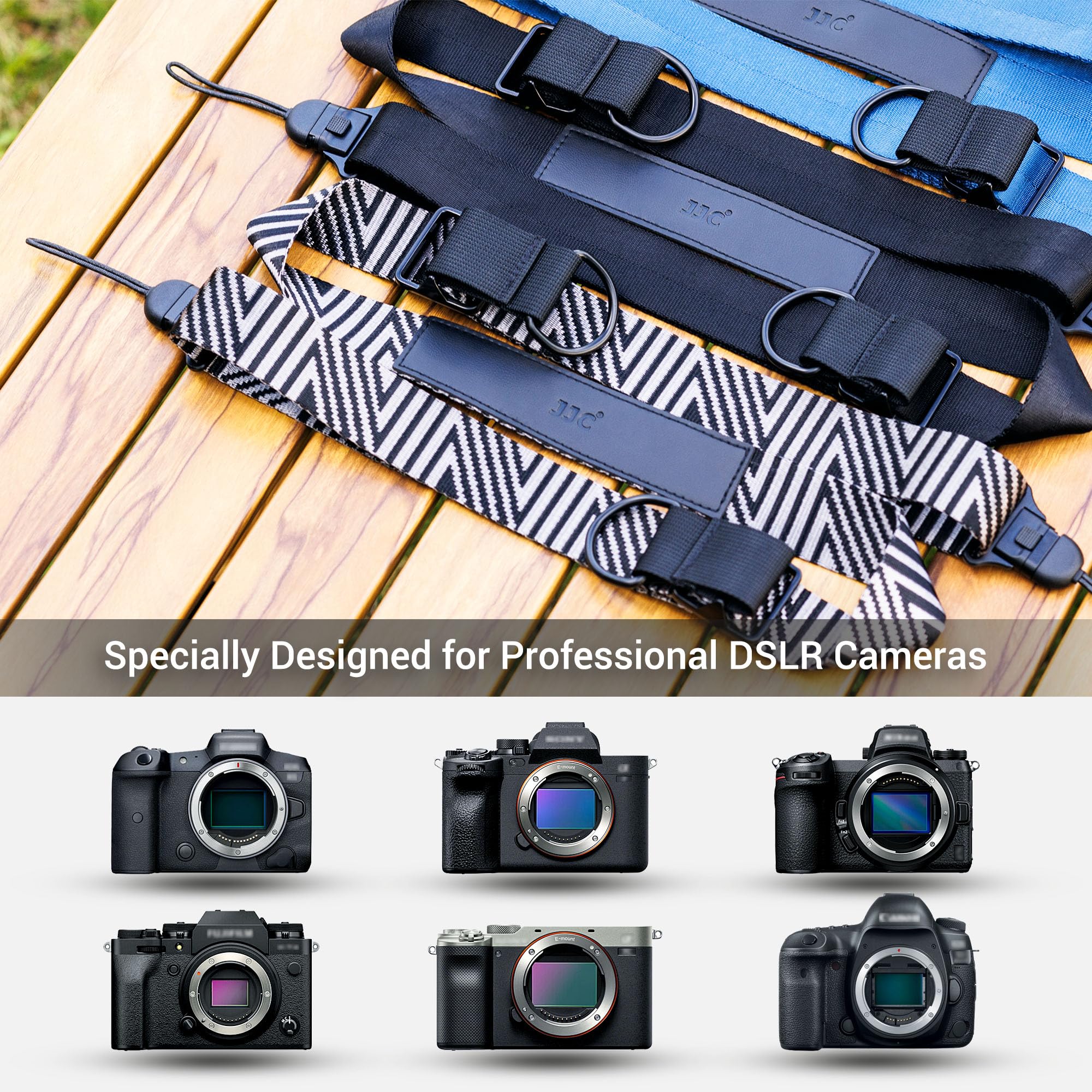 JJC Camera Shoulder Strap Quick Release Sling Strap for Canon Sony Nikon Fuji Mirrorless Cameras Adjustable Camera Neck Belt Cross Body Strap with Quick Release Plate - Image 2