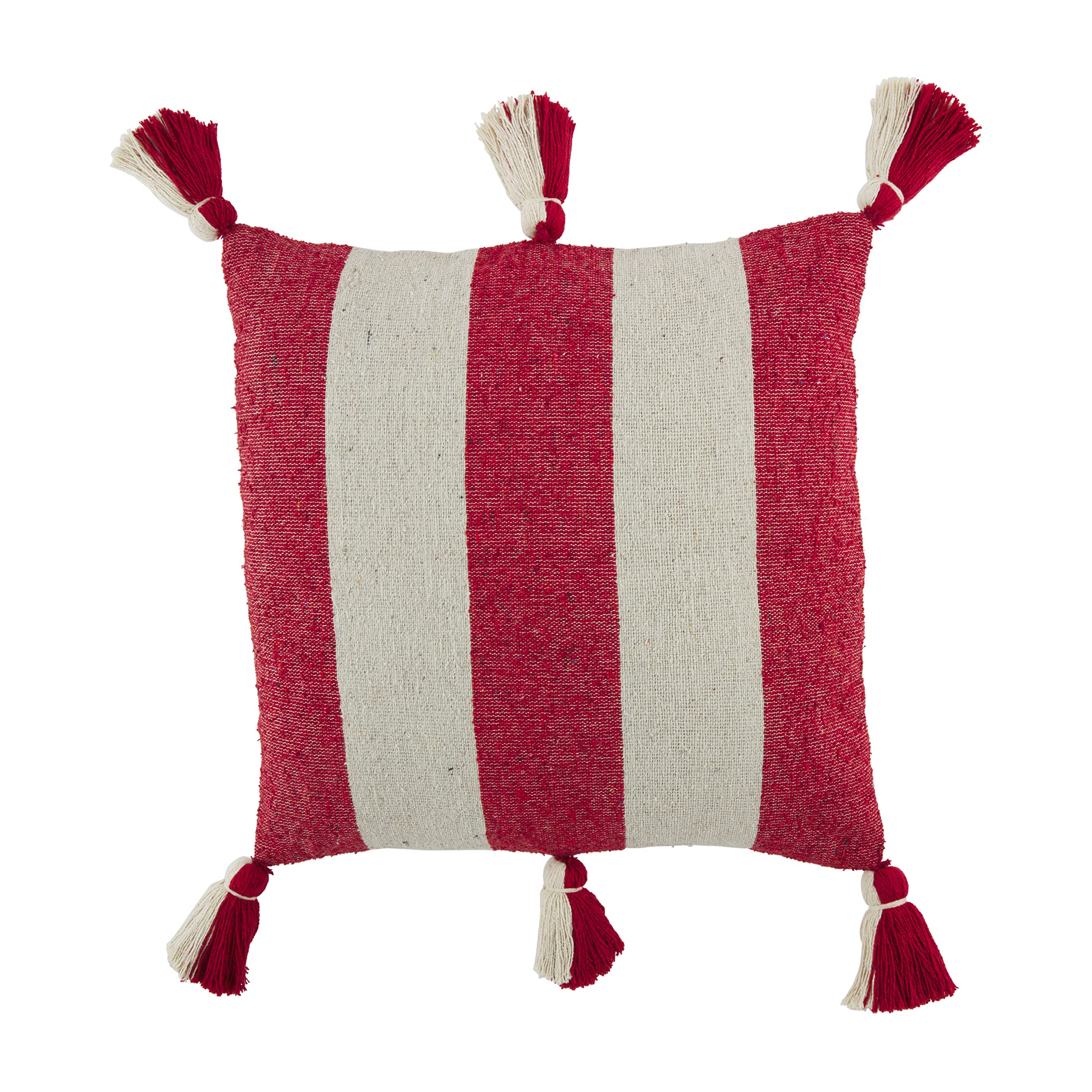 Coussin rayé rouge 50,8 cm Mud Pie Ponchaa haute qualité