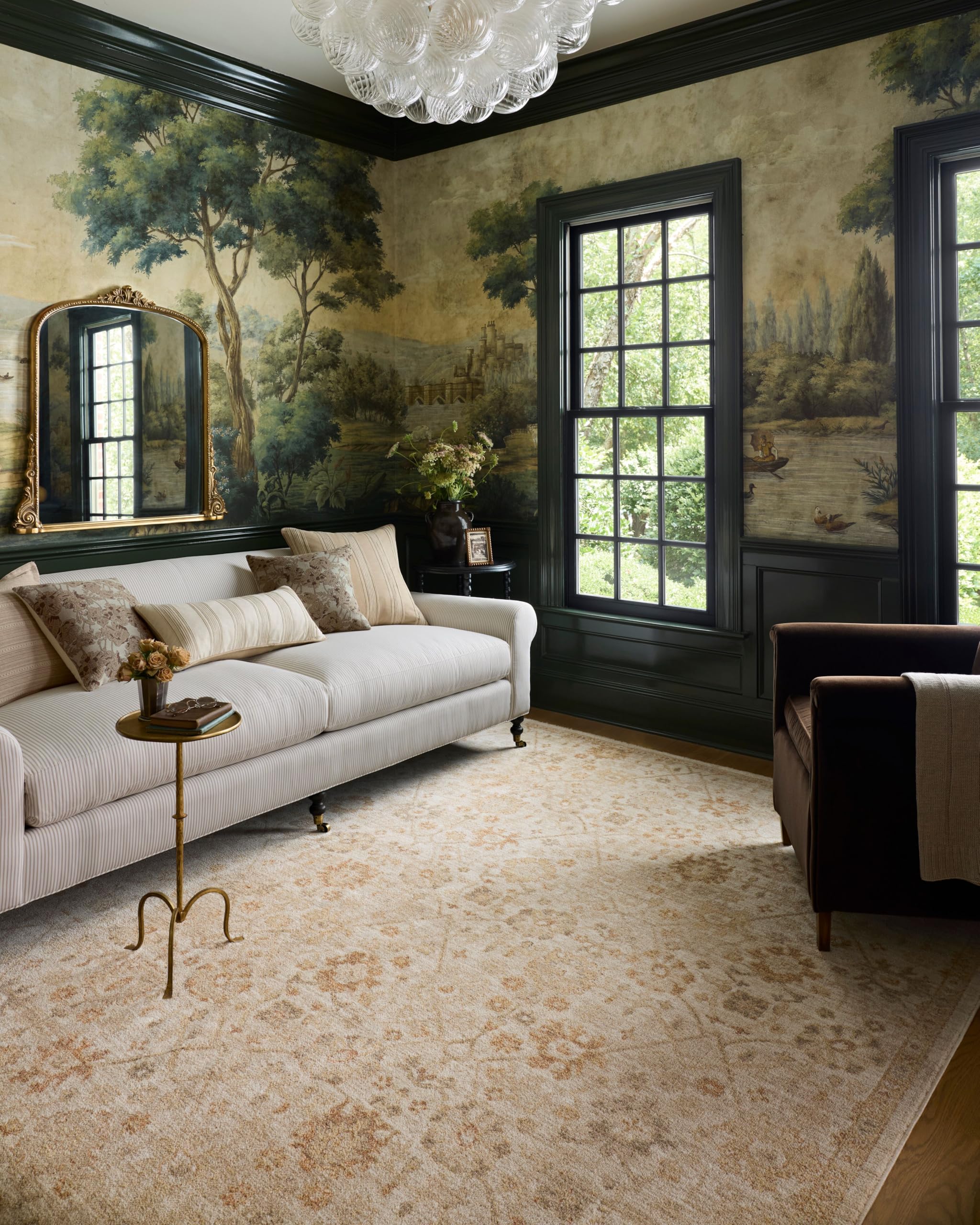 Loloi Chris Loves Julia Palma Collection PLM-04 Natural/Spice 7'-10" x 10' Area Rug Vintage Style Boho Living Room Bedroom Carpet