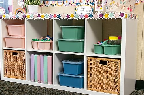 Miniatura 6 de Teacher Created Resources Paquete de 6 unidades de almacenamiento de plástico portátil de eucalipto verde para aulas, habitación de niños y