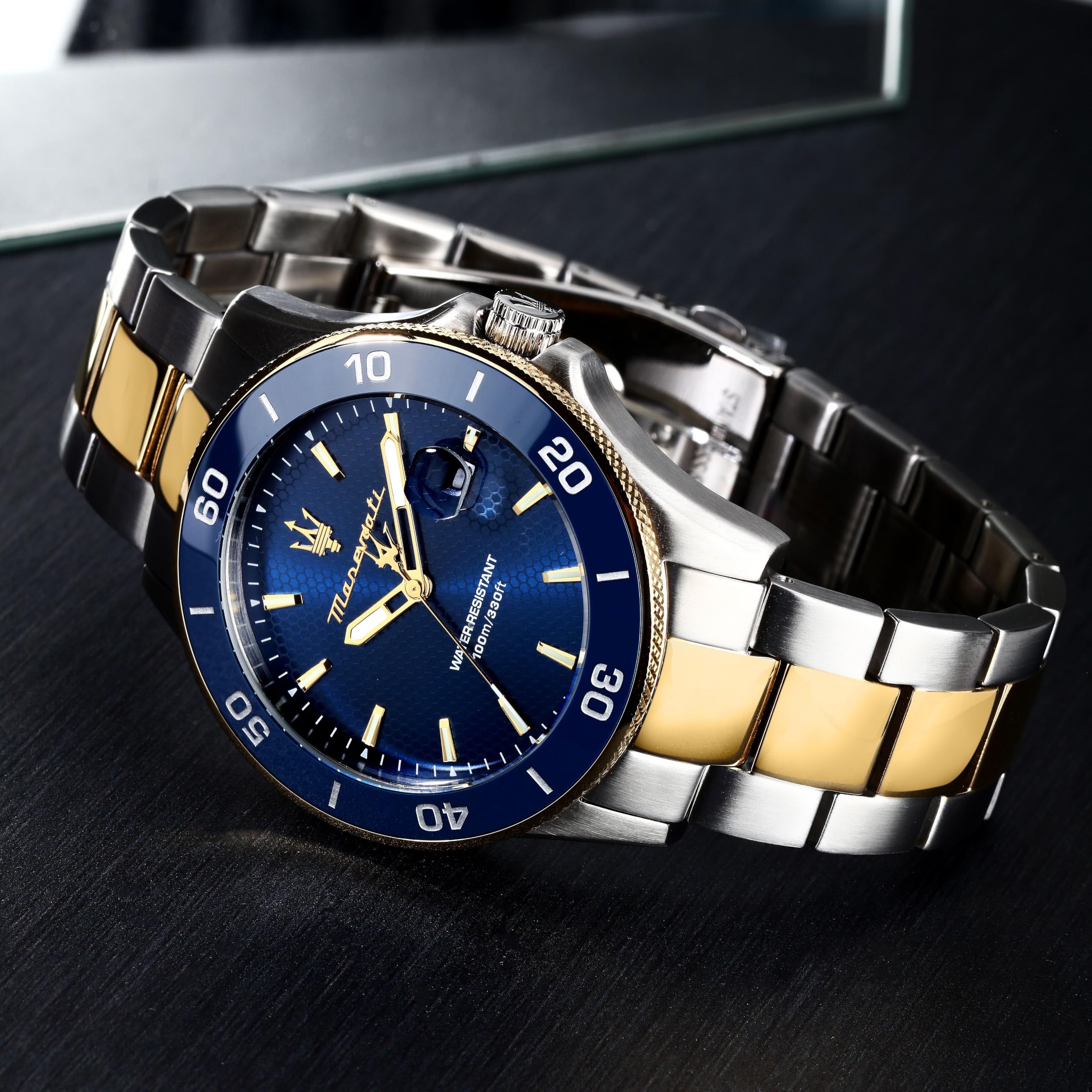Maserati Reloj de Hombre, Hora, Fecha, Analógico, Correa de Acero, Colección Competizione Special Pack con Pulsera - R8873600007
