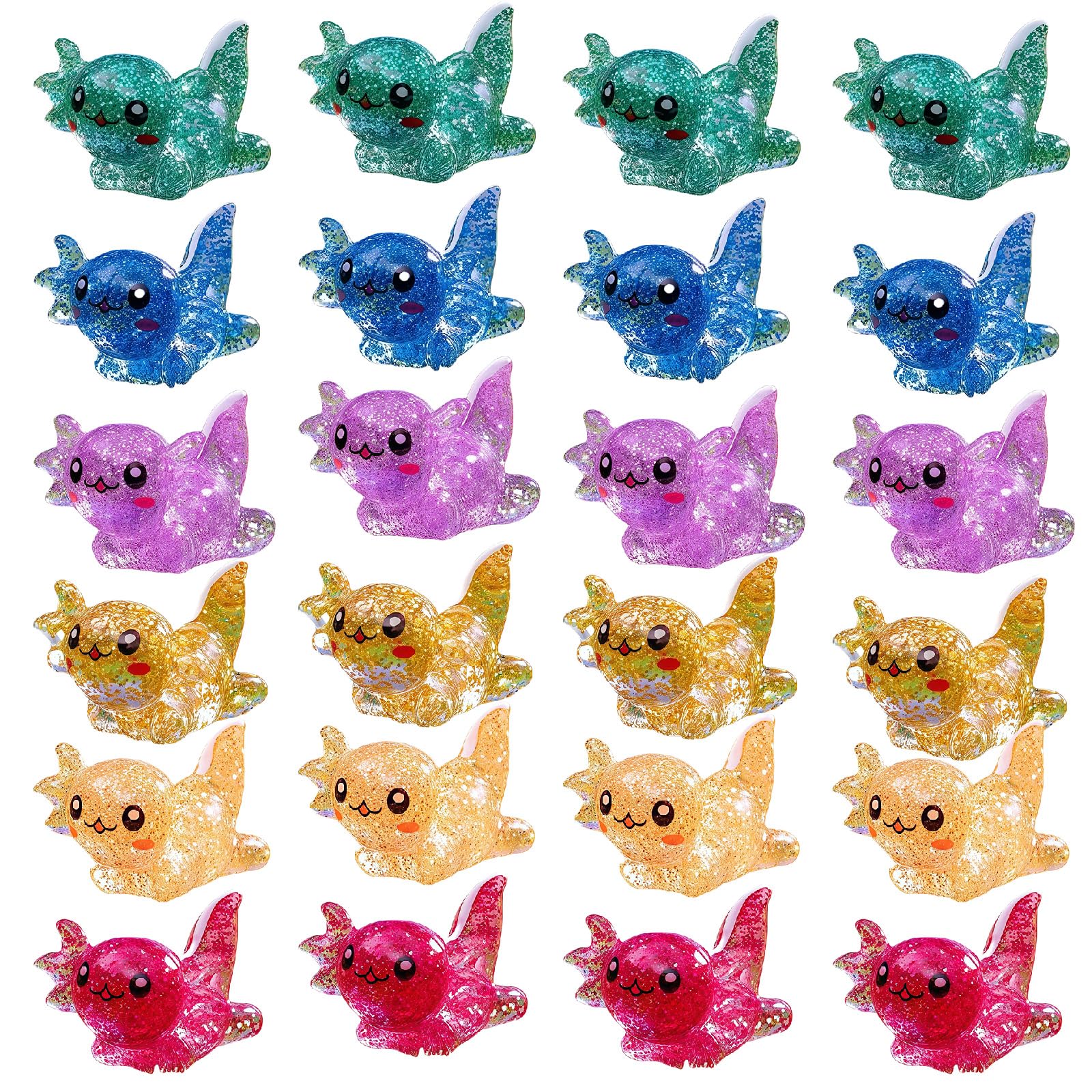 24 PCS Mini Resin Axolotl Toy, Mini Resin Animals Mixed Axolotl Toys for DIY Craft Birthday Party Plants Decoration Micro Landscape Fairy Aquarium Dollhouse Decor aged 15 and above