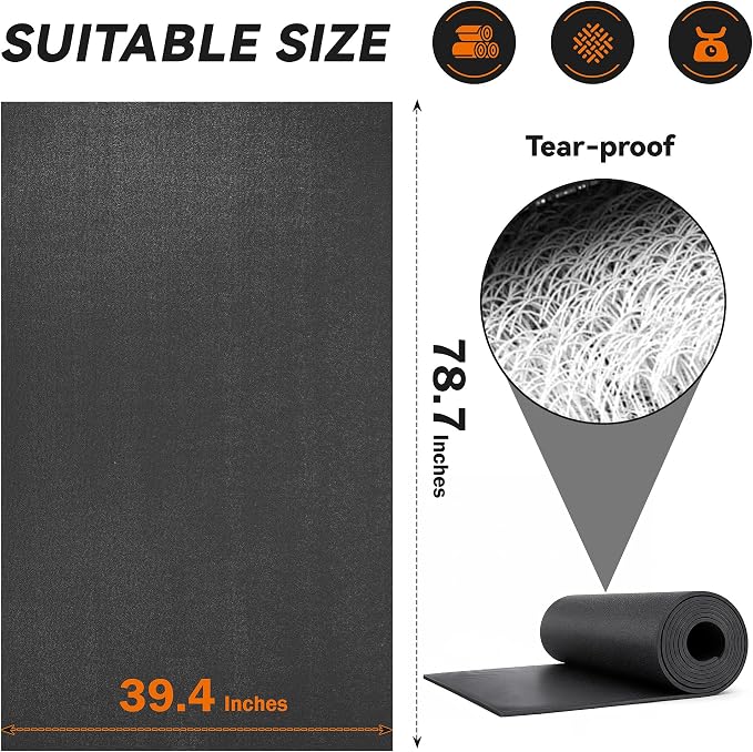 Tapete para caminadora de 79" x 39" con grosor de 0.2" hecho de PVC de alta densidad, antideslizante, para proteger suelos y alfombras miniatura 3