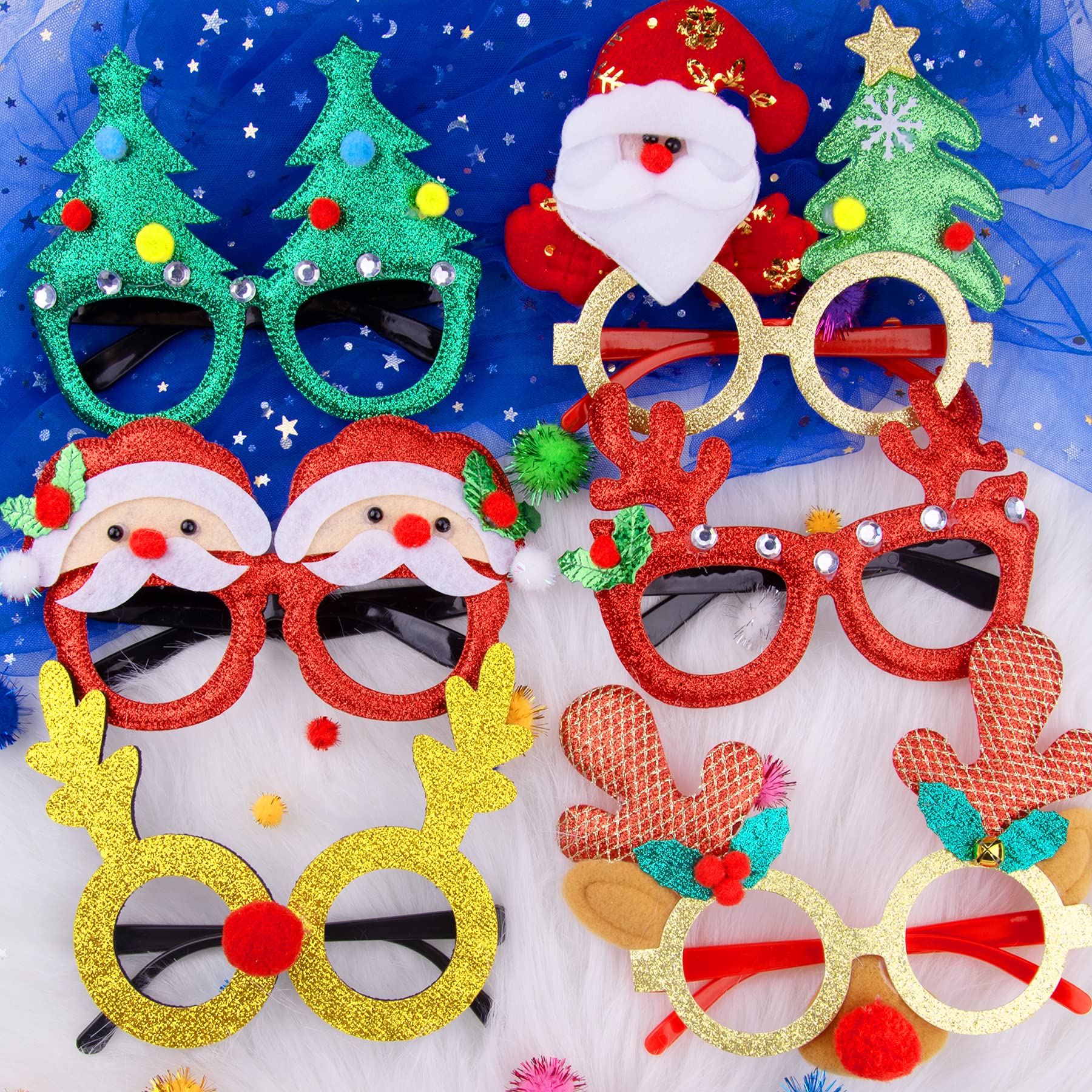 Lot De 40 Accessoires De Noël - Chapeaux, Lunettes, Bandeaux, Autocollants Tatouage, Pour Fêtes Et Photos