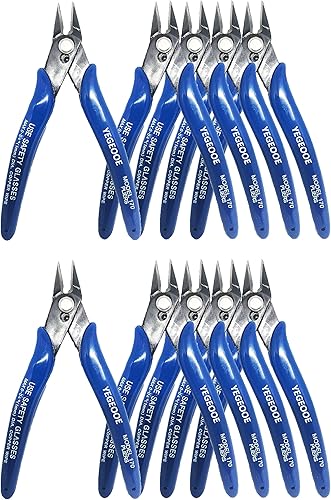 Cortadores de alambre pequeños, 10 unidades de alicates de corte diagonal de precisión, cortador lateral, pinzas, cortadores micro rasos, cortadores