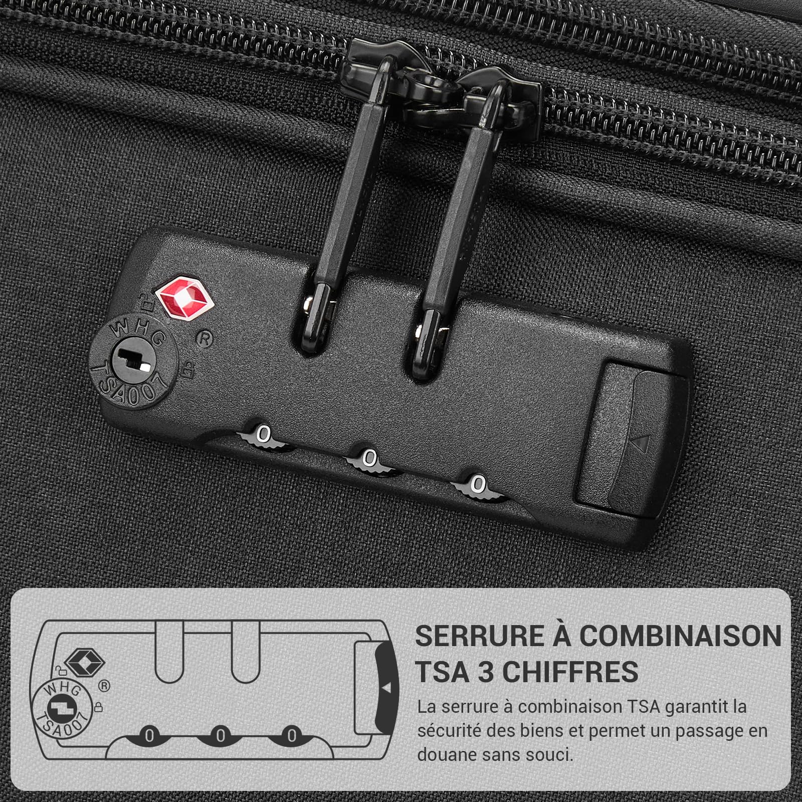 British Traveller Valise Soute de Grande Taille 79.5x49x32.5 cm 100L, Valise Souple et Extensible (+3.5cm - Légère et Résistante avec 4 Roues Silencieuses 360° et Serrure TSA, Noir
