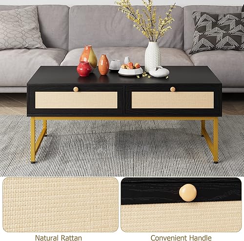 Miniatura 5 de Towallmark Mesa auxiliar con compartimento oculto y estante de almacenamiento, mesa de centro de 45.66 pulgadas con panel de puerta deslizante de