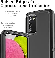 Vista 2 de Funda para teléfono Samsung Galaxy A03S, Galaxy A03S con 2 piezas de película nano a prueba de explosiones, 3 en 1, funda resistente a prueba