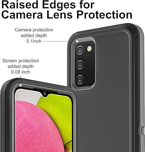 Miniatura 2 de Funda para teléfono Samsung Galaxy A03S, Galaxy A03S con 2 piezas de película nano a prueba de explosiones, 3 en 1, funda resistente a prueba de